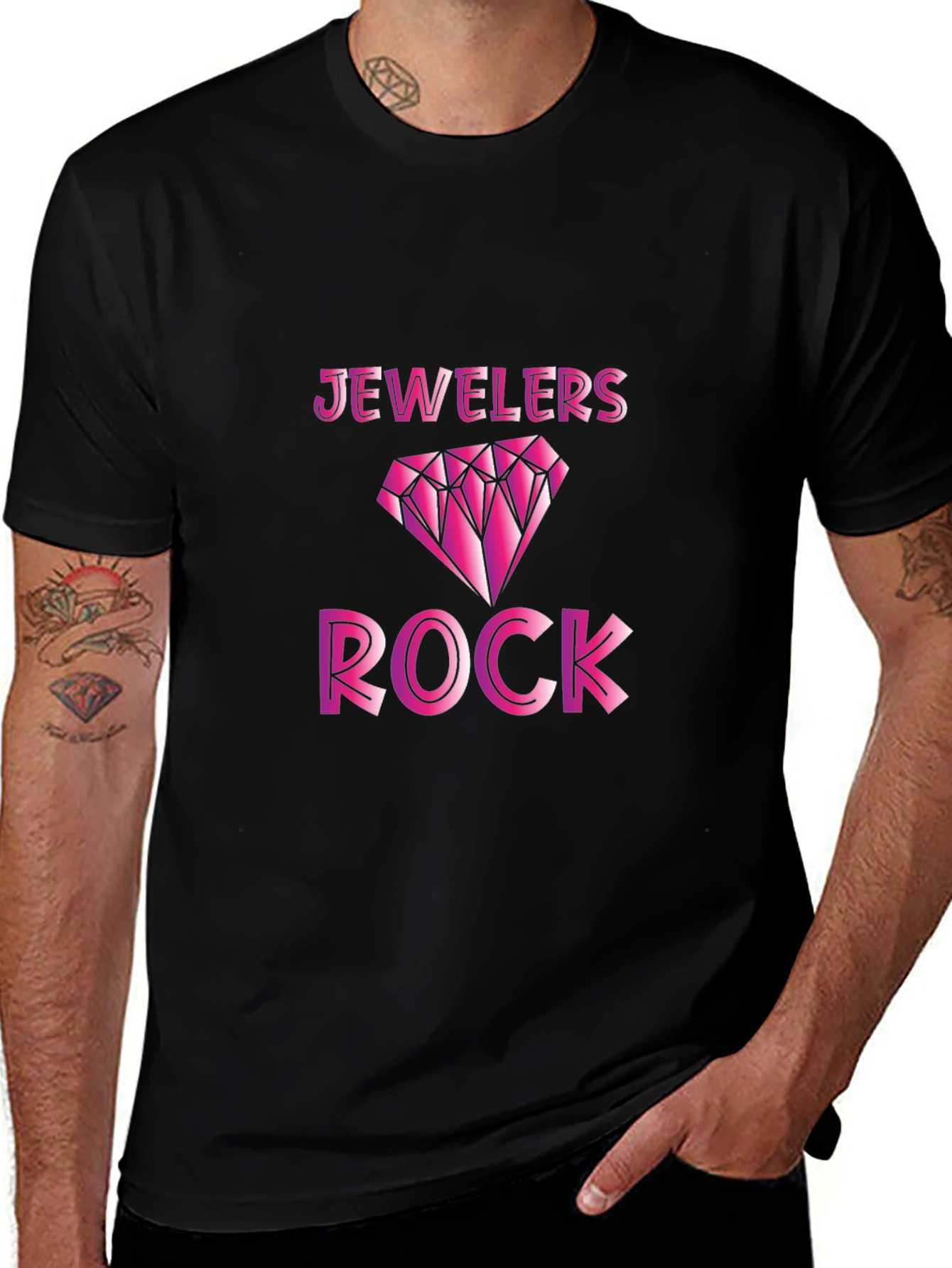 Jewelers Rock Pink Diamond Graphic T-Shirt
