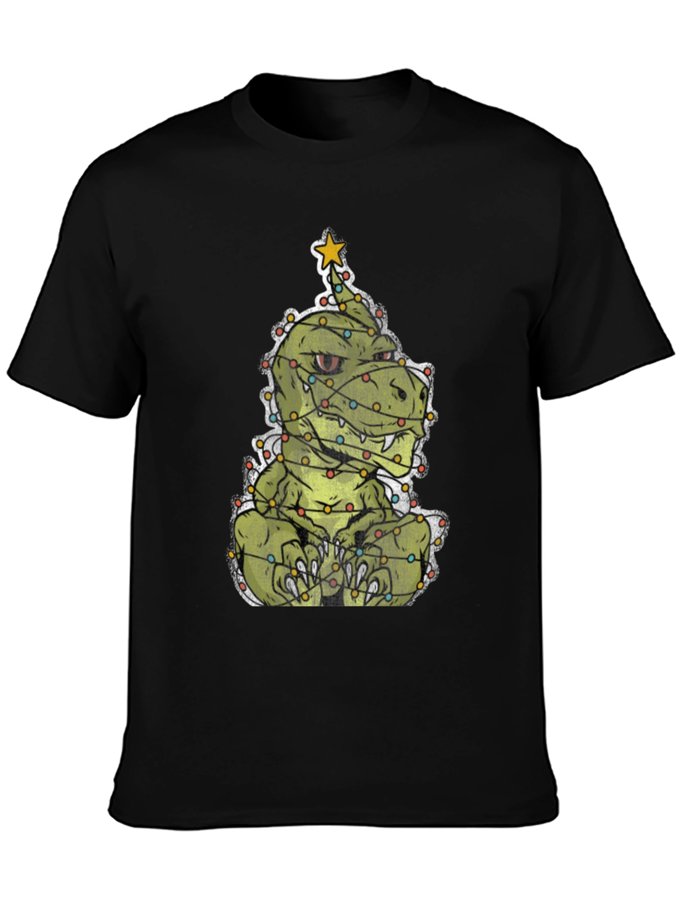 Dino Christmas Tree T-Shirt - Festive Dinosaur Tee