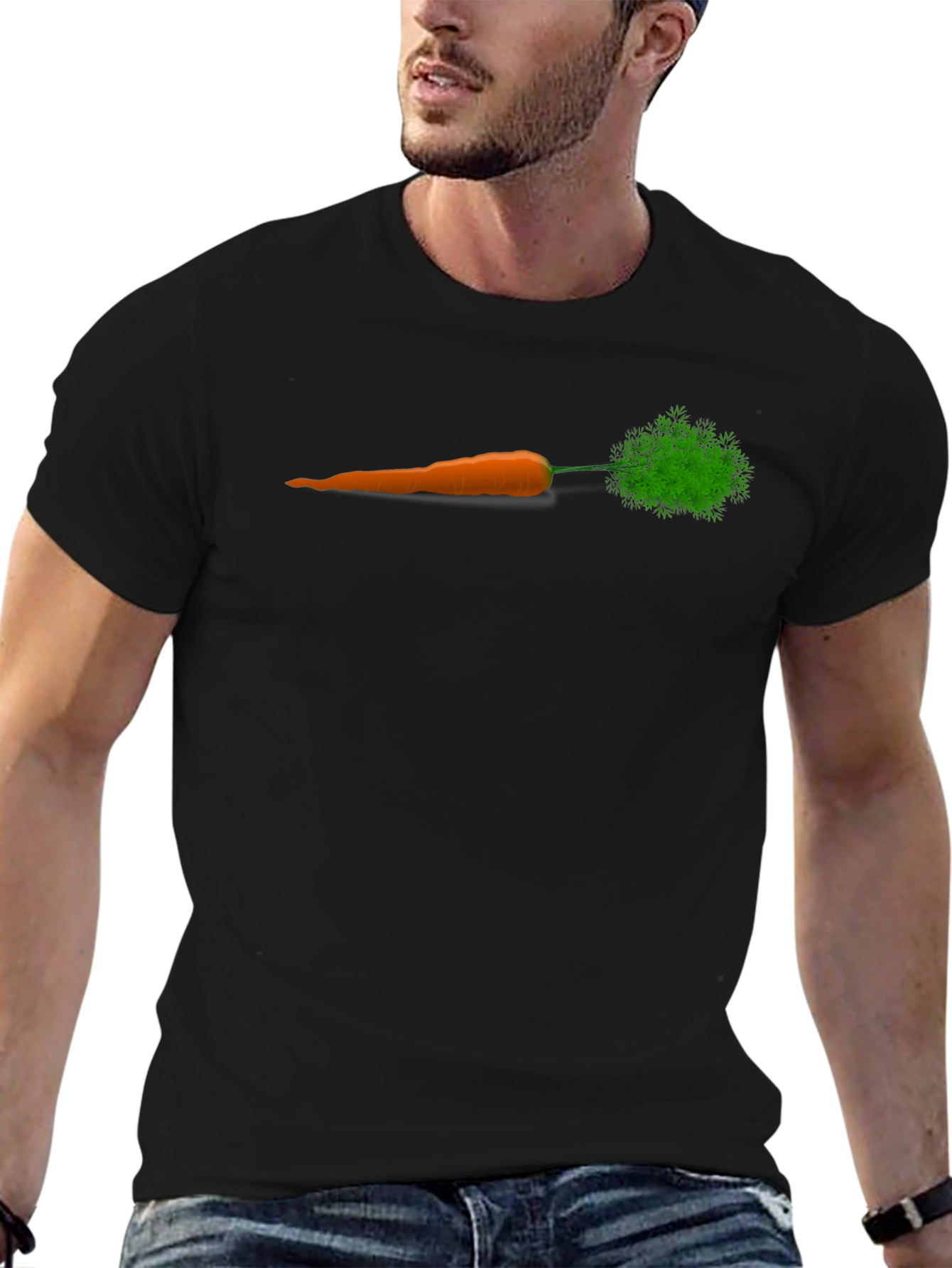 Carrot Graphic Tee - Unisex Black T-Shirt
