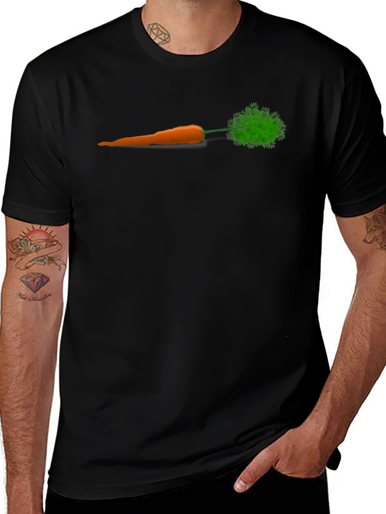 Carrot Graphic Tee - Unisex Black T-Shirt