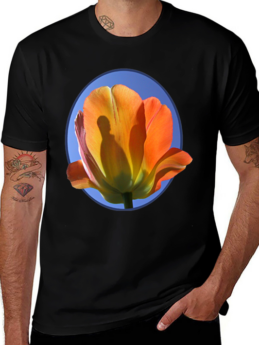 Floral Graphic Tee - Artistic Tulip Design