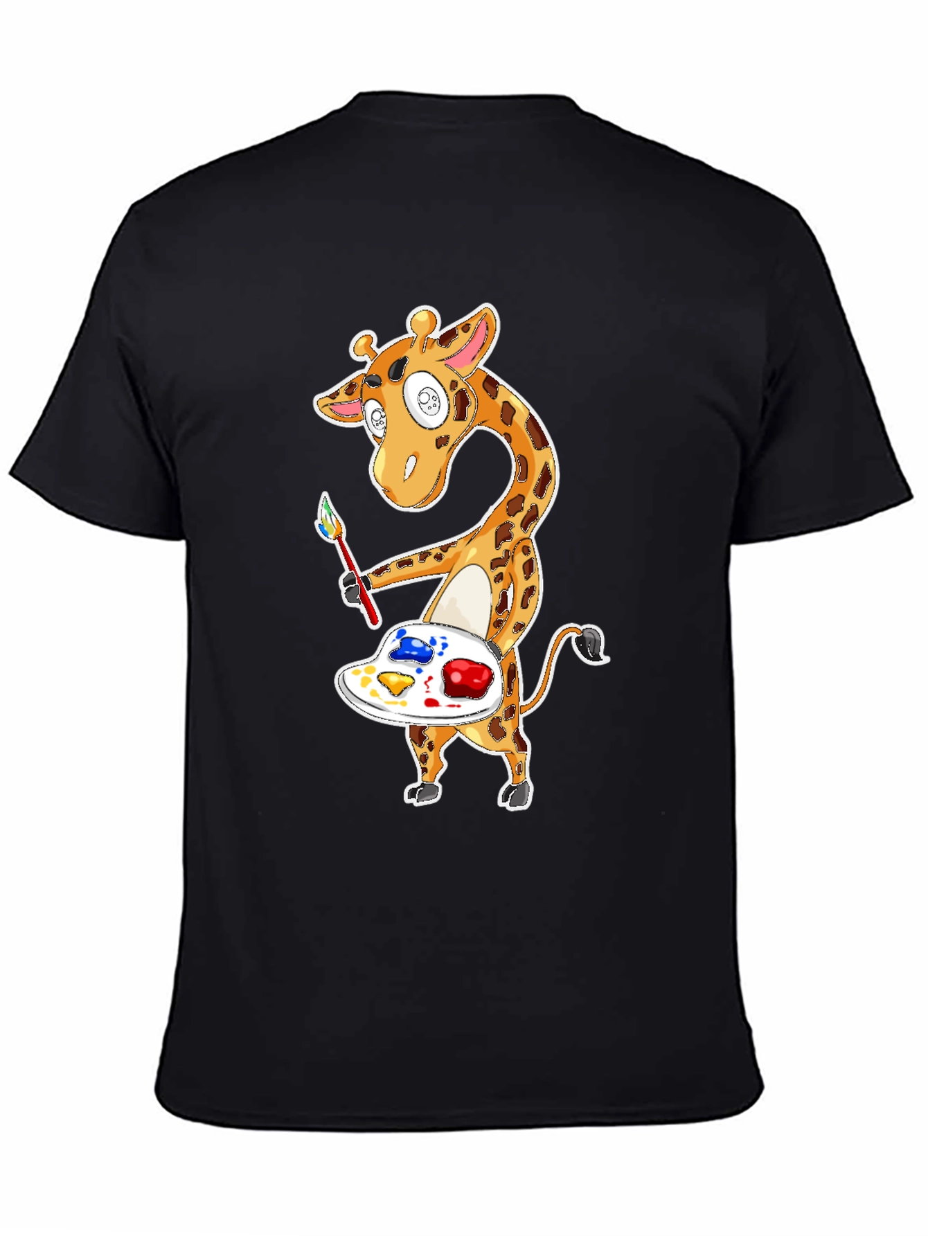 Giraffe Artist Graphic T-Shirt