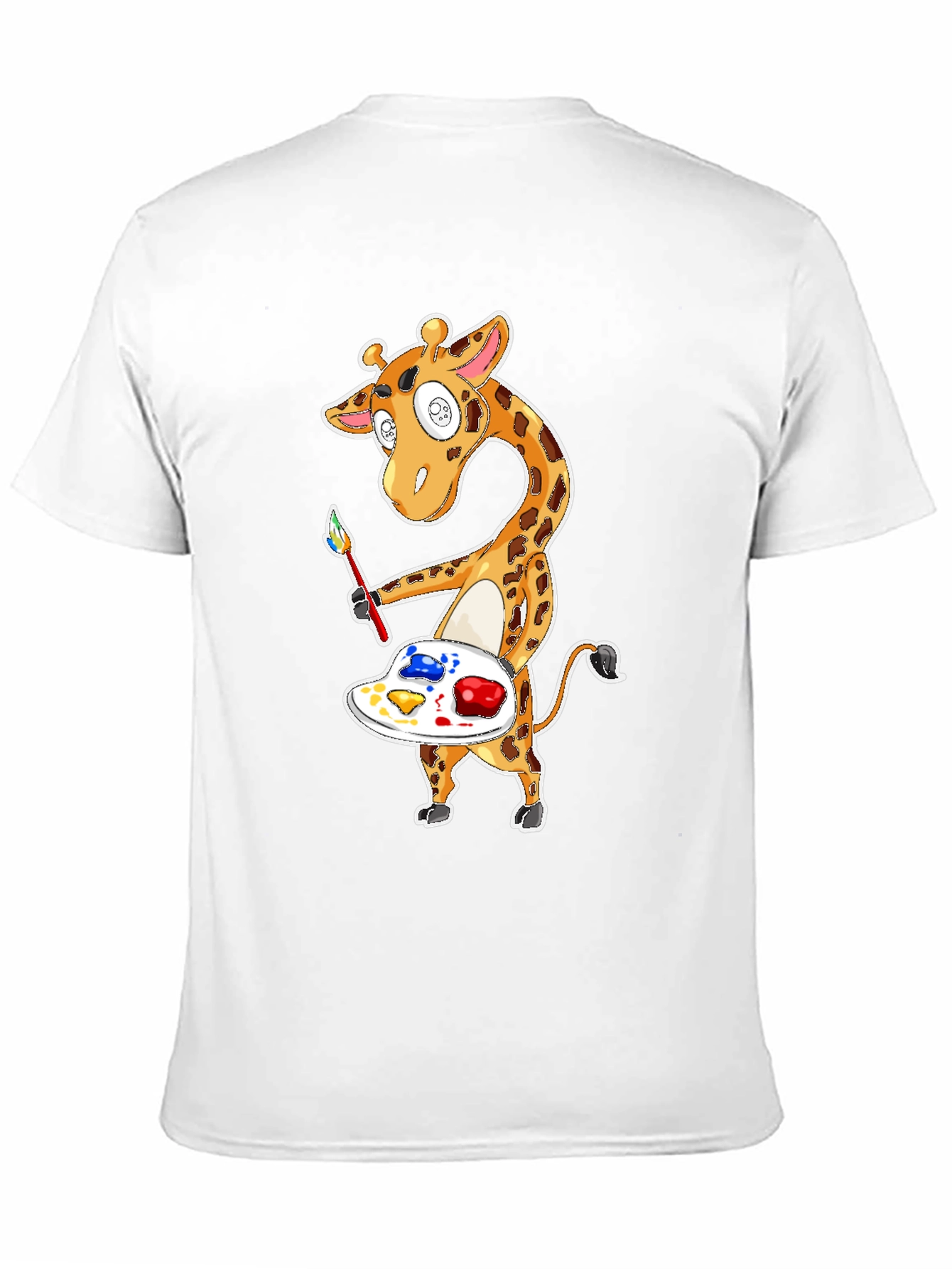 Giraffe Artist Graphic T-Shirt