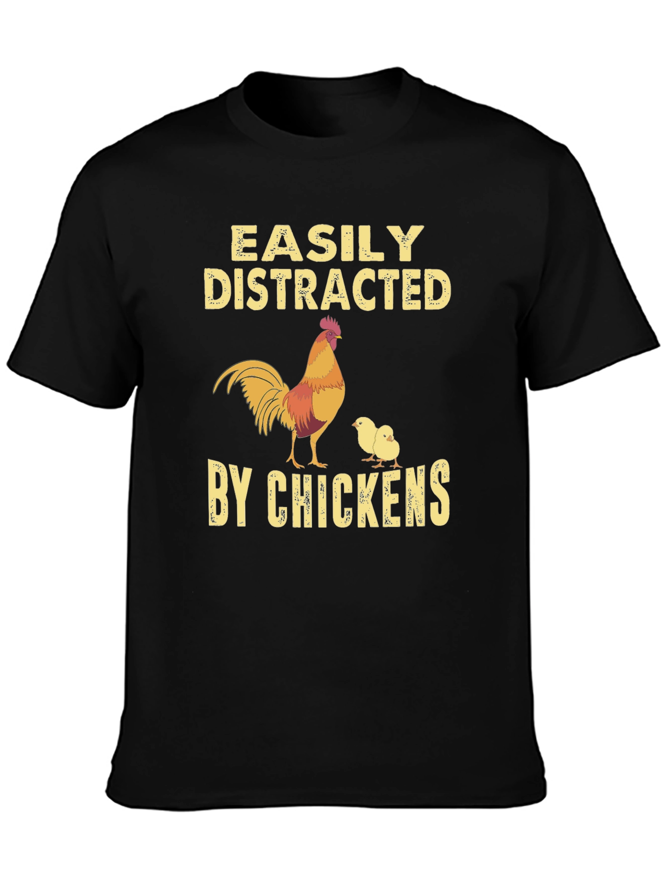 Easily Distracted By Chickens Graphic T-Shirt