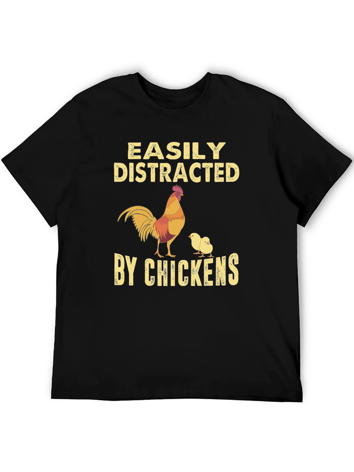 Easily Distracted By Chickens Graphic T-Shirt