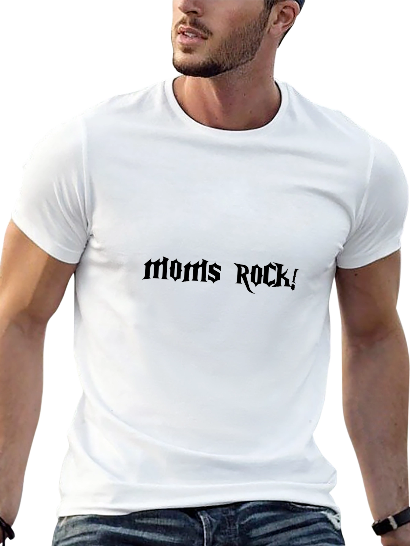 Moms Rock! Black Graphic T-Shirt