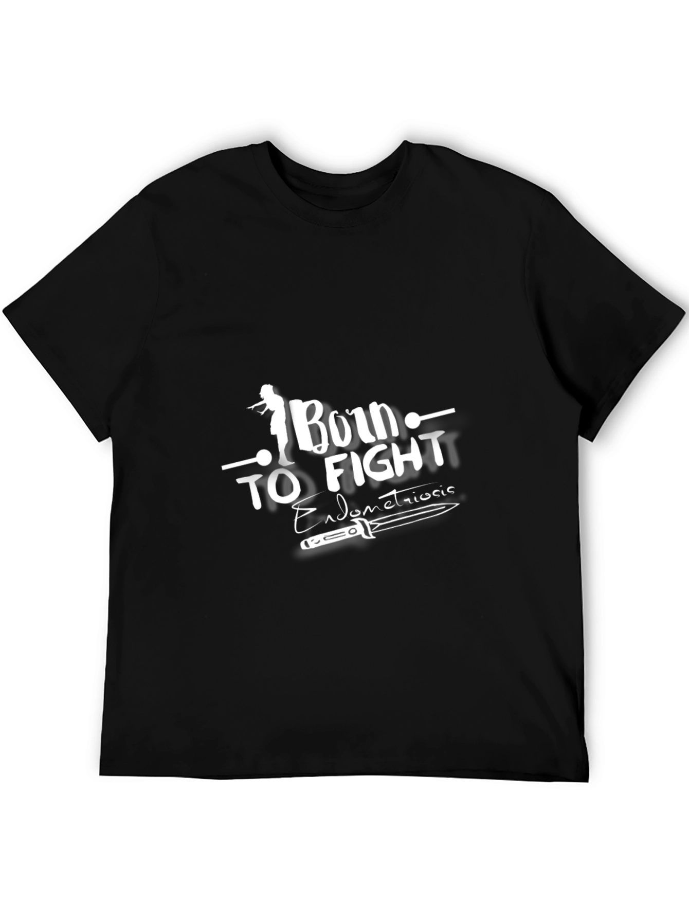 Born to Fight Endometriosis Awareness Black Tee