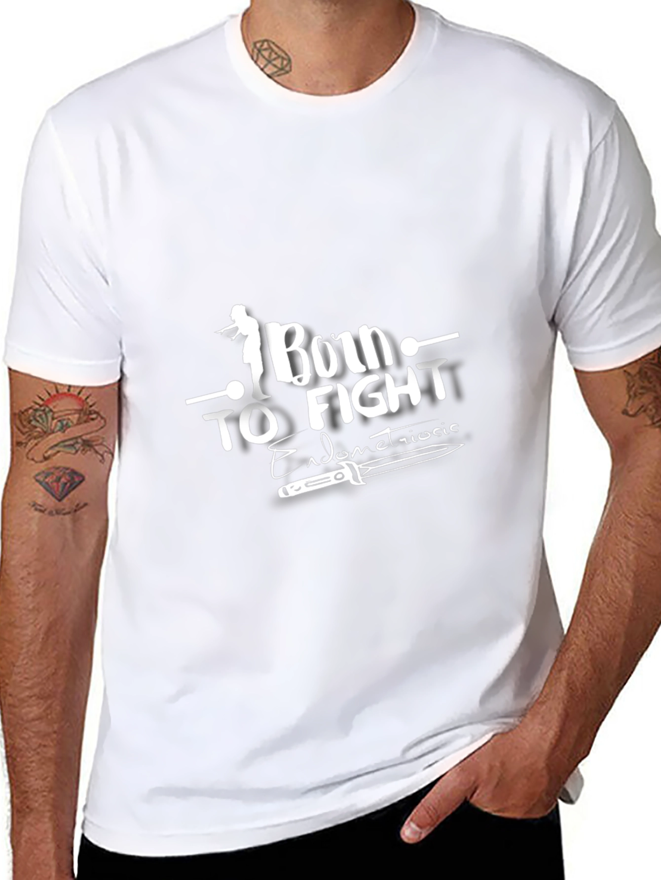 Born to Fight Endometriosis Awareness Black Tee