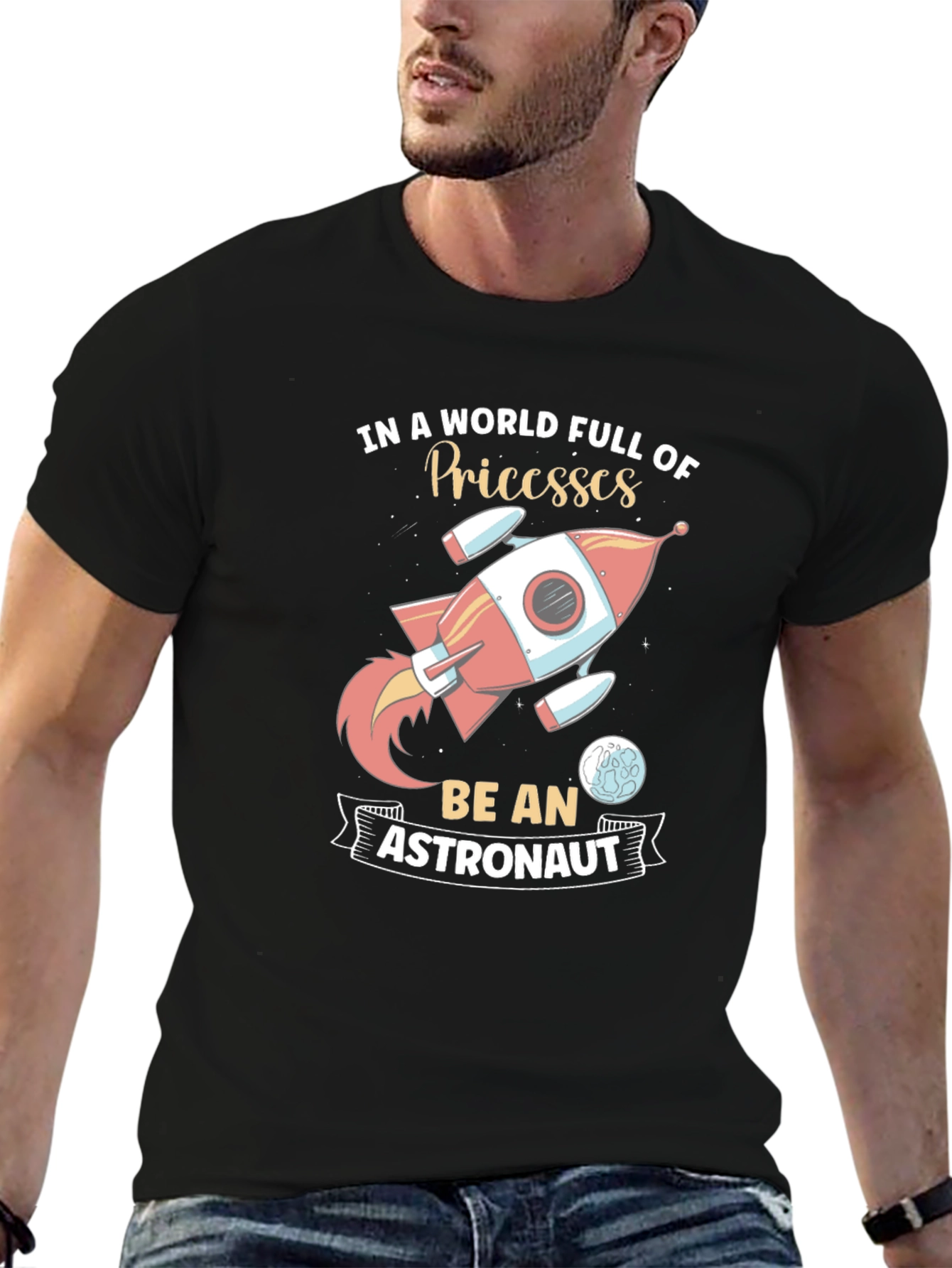 Be An Astronaut Graphic Tee - Space Rocket T-Shirt
