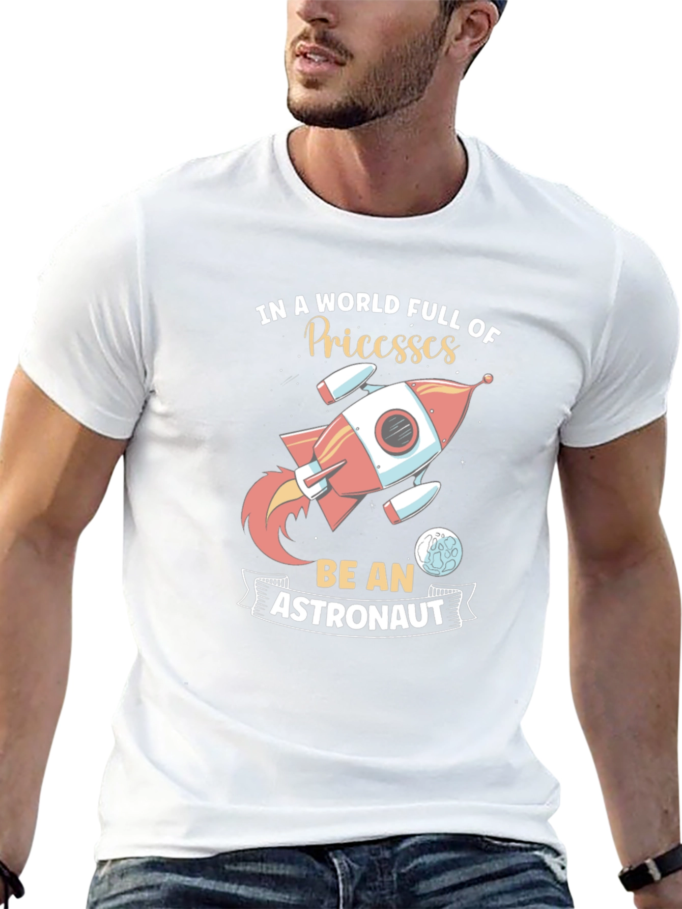 Be An Astronaut Graphic Tee - Space Rocket T-Shirt