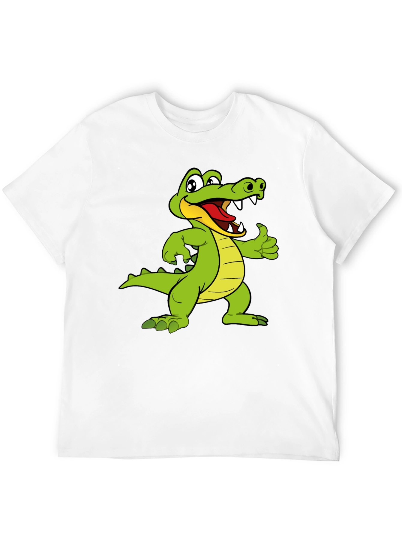 Cartoon Alligator Graphic Black T-Shirt