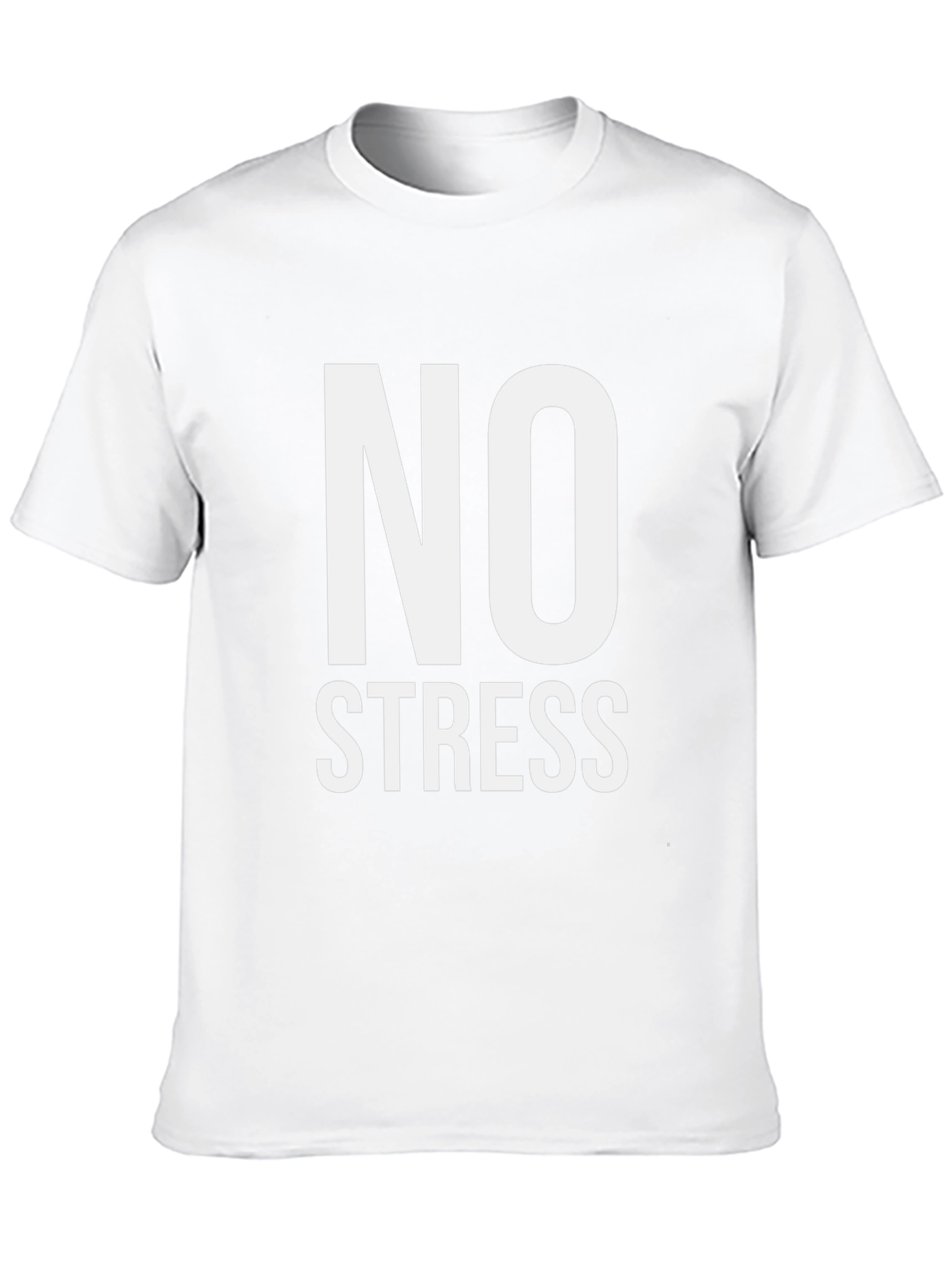 No Stress Black T-Shirt Casual Cotton Tee