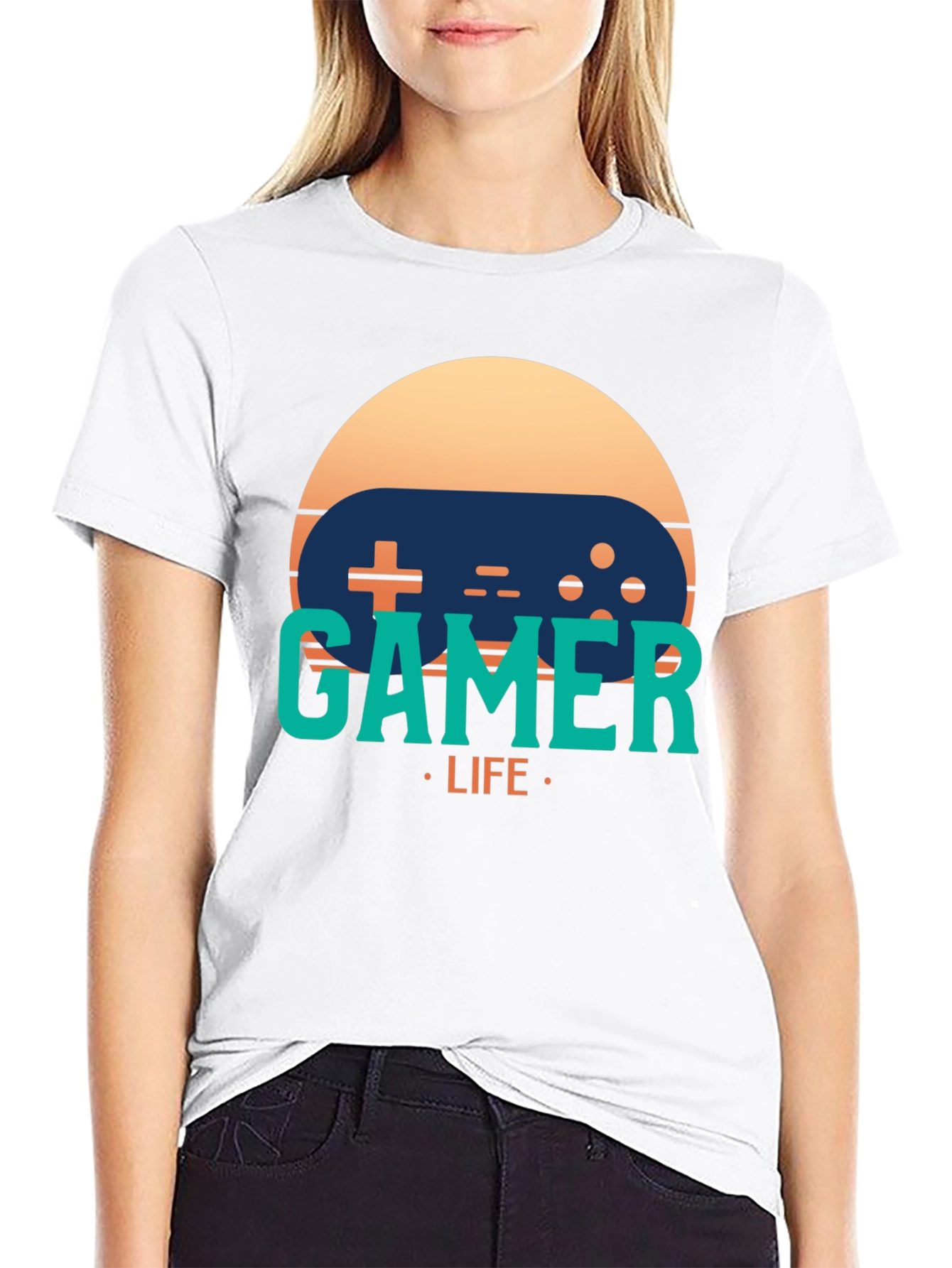 Gamer Life Graphic Tee - Retro Console Style