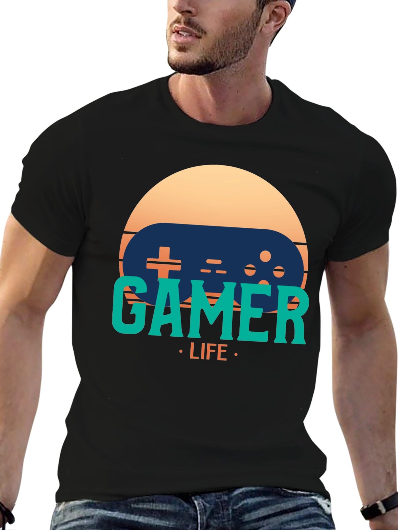 Gamer Life Graphic Tee - Retro Console Style