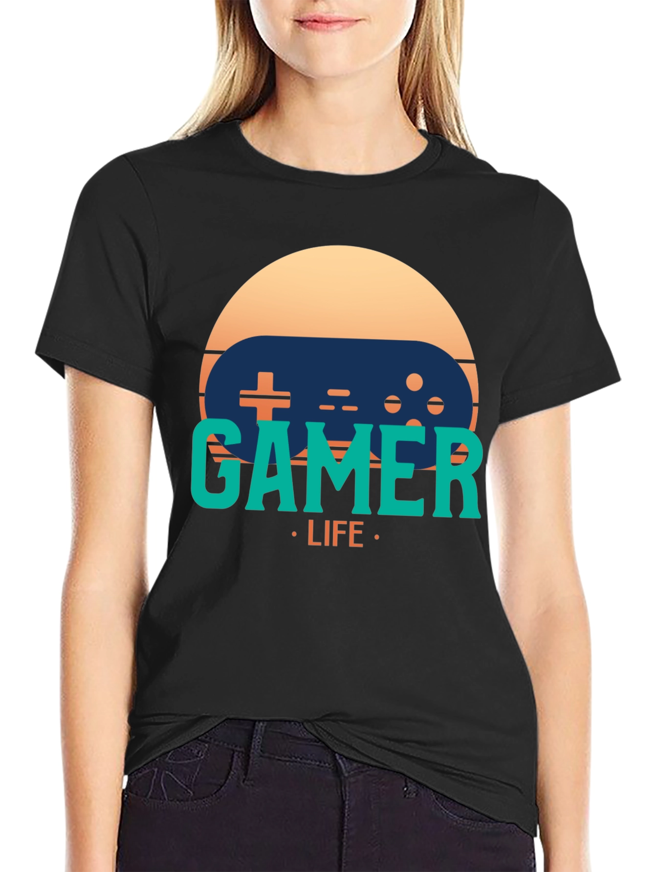 Gamer Life Graphic Tee - Retro Console Style
