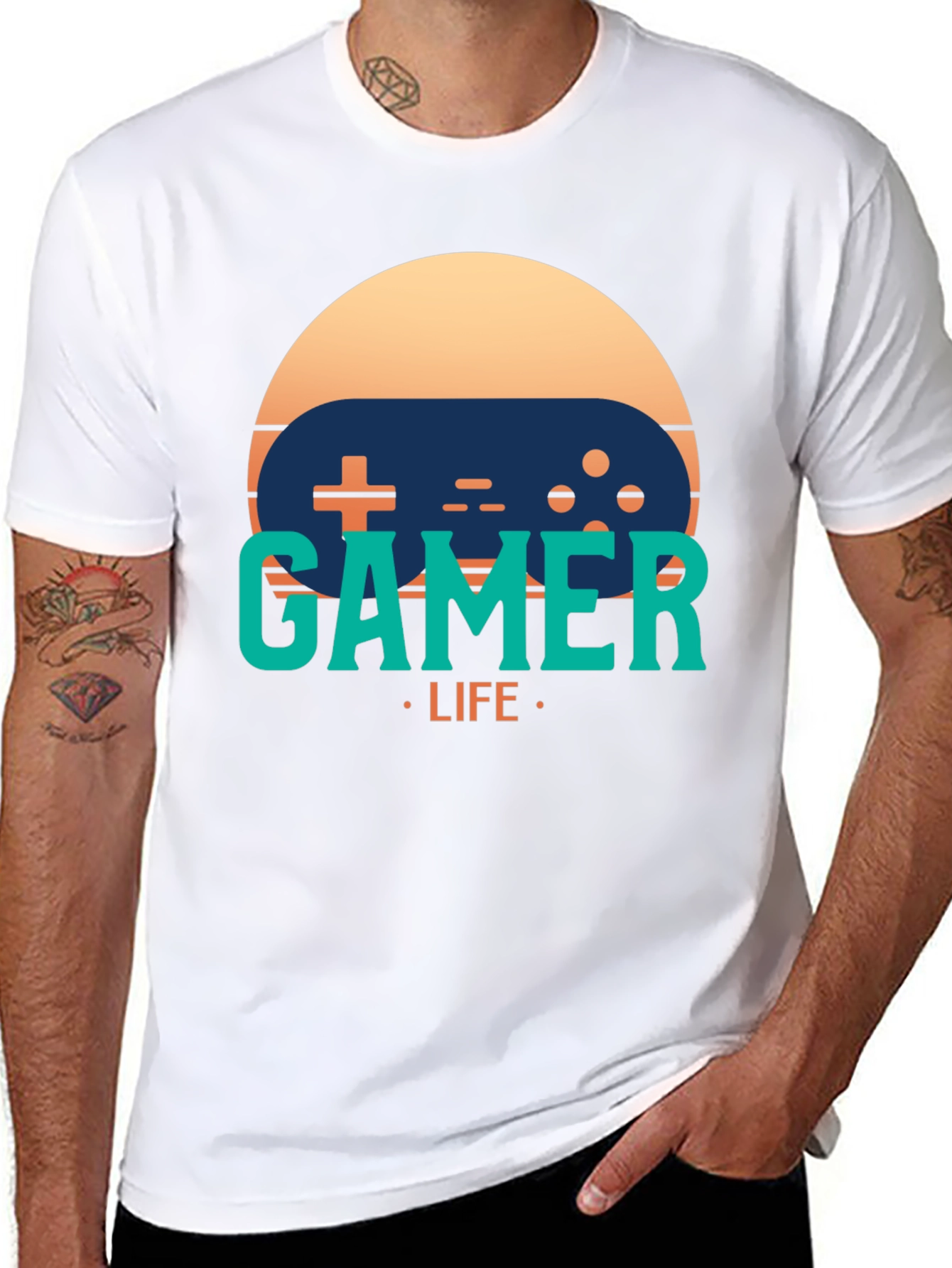 Gamer Life Graphic Tee - Retro Console Style