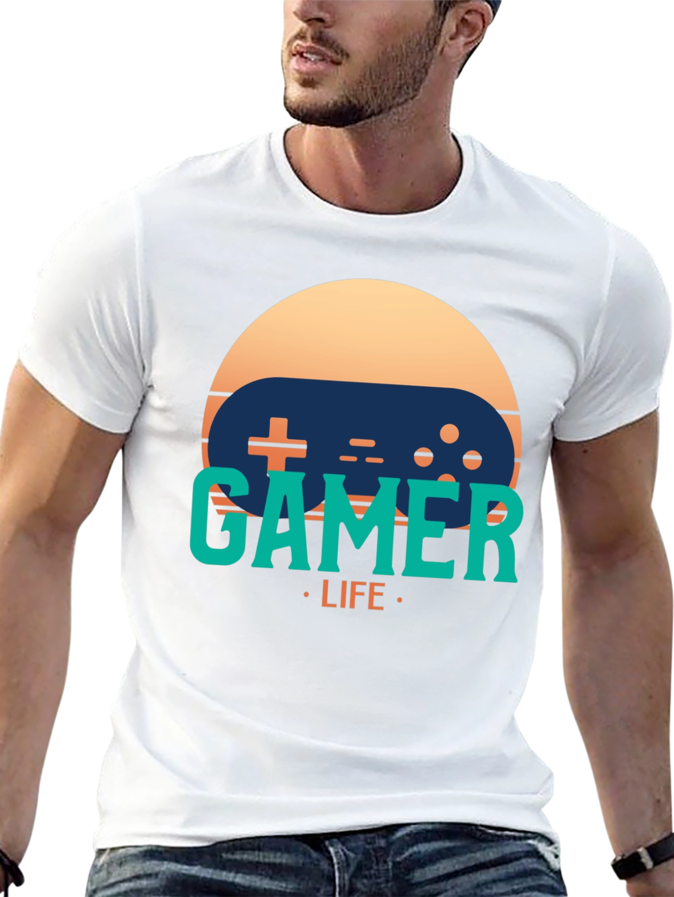 Gamer Life Graphic Tee - Retro Console Style