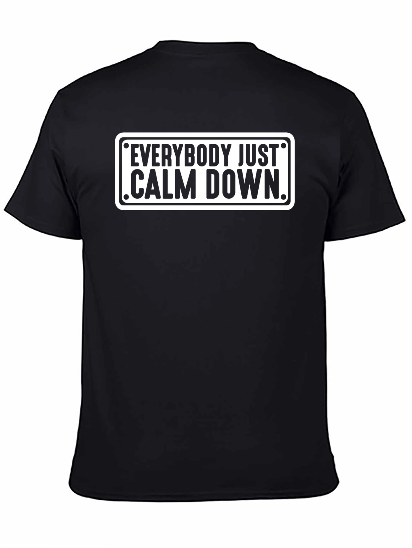 Everybody Just Calm Down Black Graphic Tee