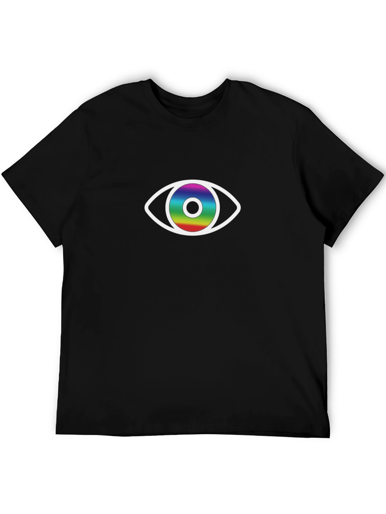 Rainbow Eye Graphic Black T-Shirt