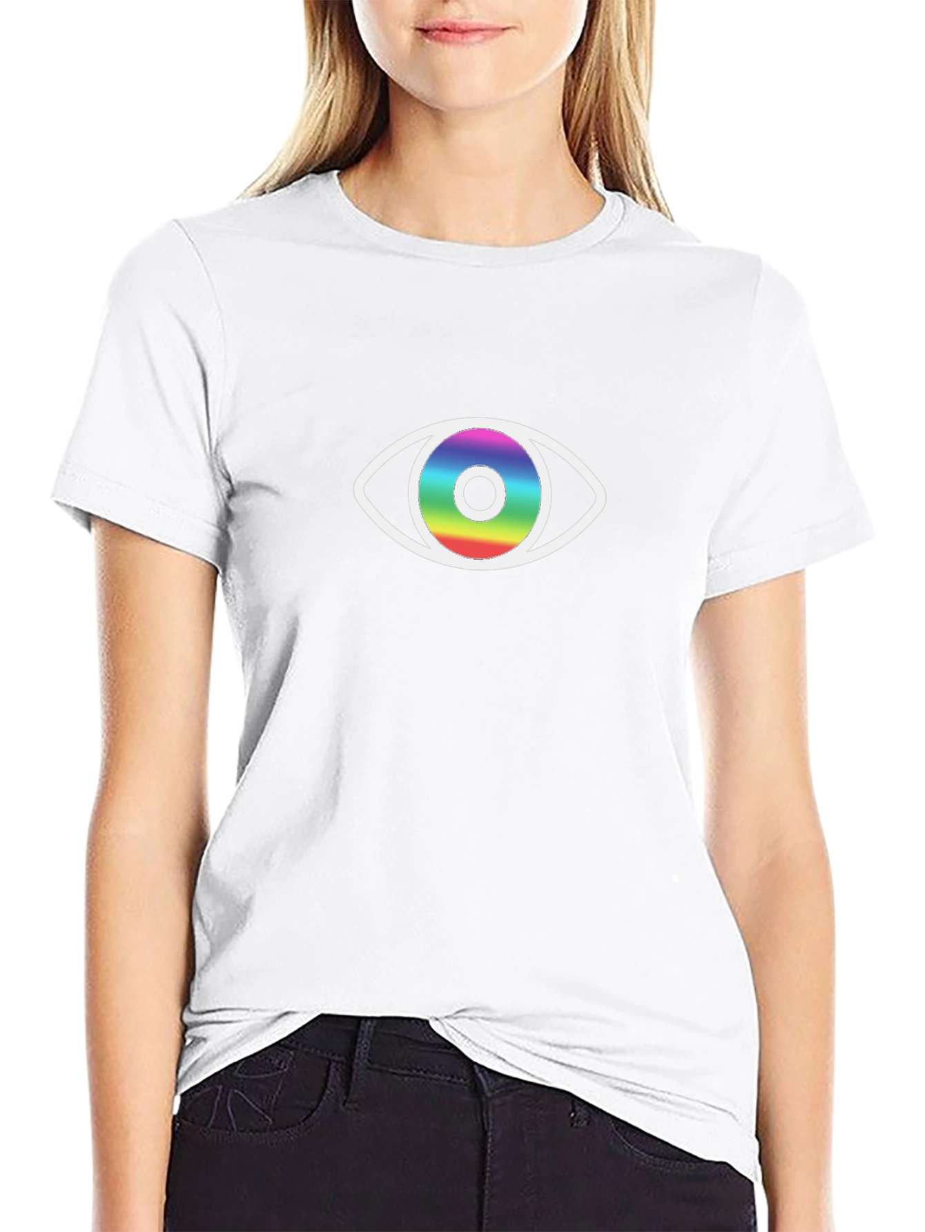 Rainbow Eye Graphic Black T-Shirt