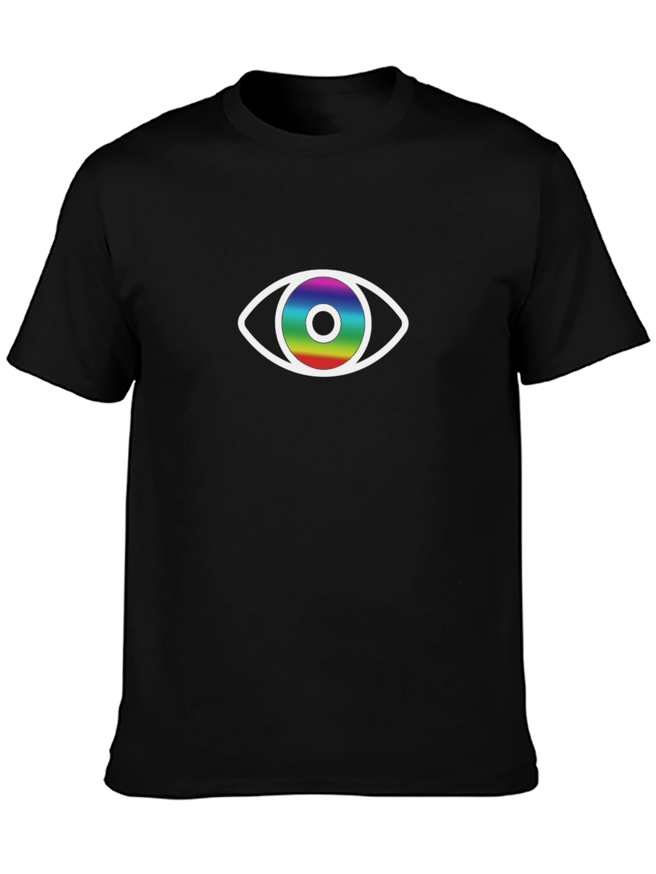Rainbow Eye Graphic Black T-Shirt