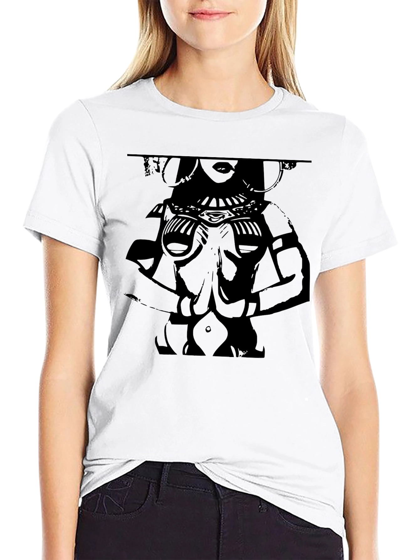 Bold Graphic Print Tee - Black