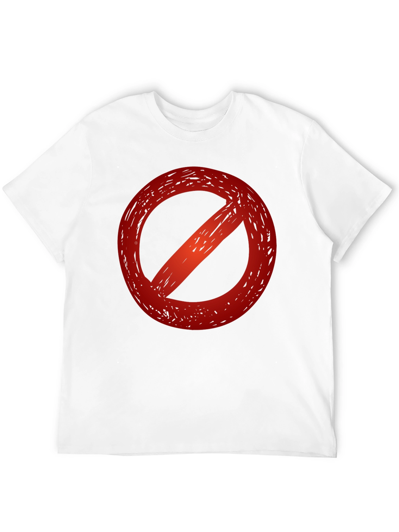 Black T-Shirt with a Red Prohibition Symbol