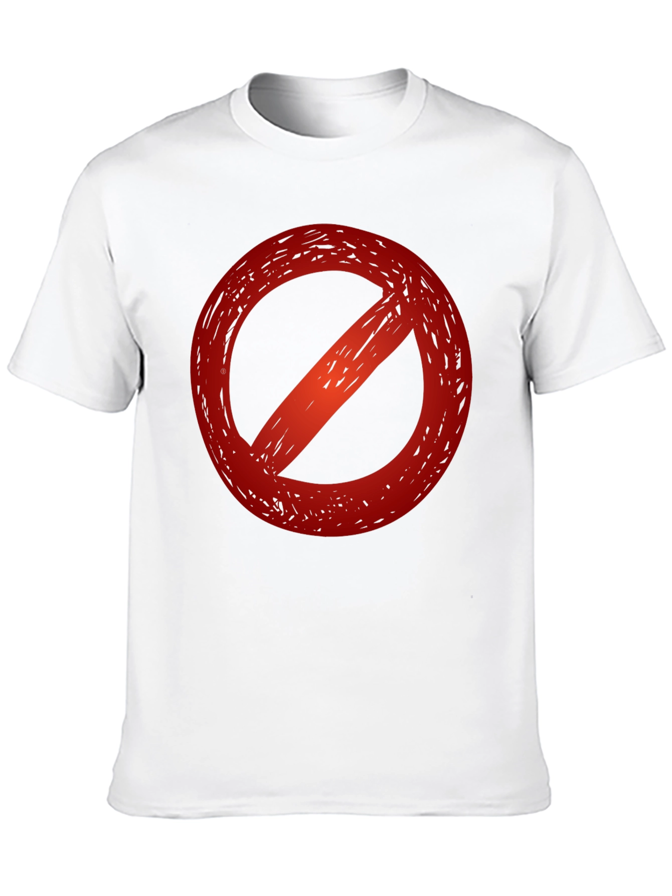 Black T-Shirt with a Red Prohibition Symbol