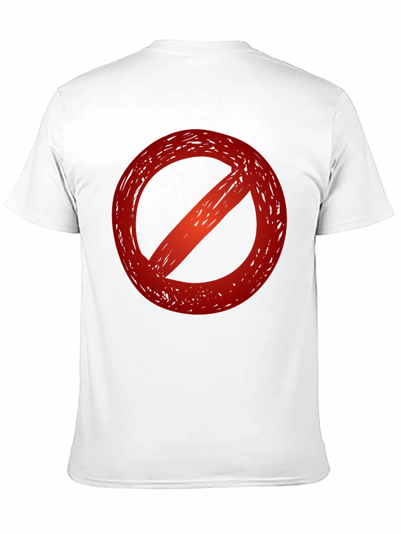 Black T-Shirt with a Red Prohibition Symbol