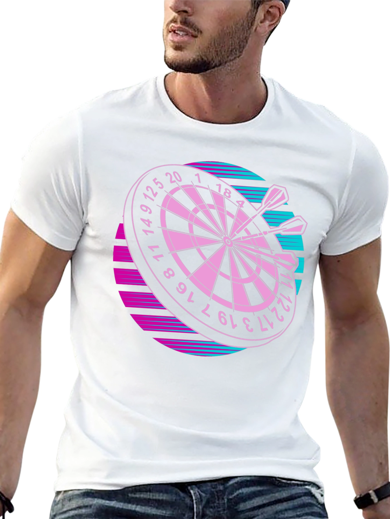 Retro Dartboard Graphic Tee - Throwback Style