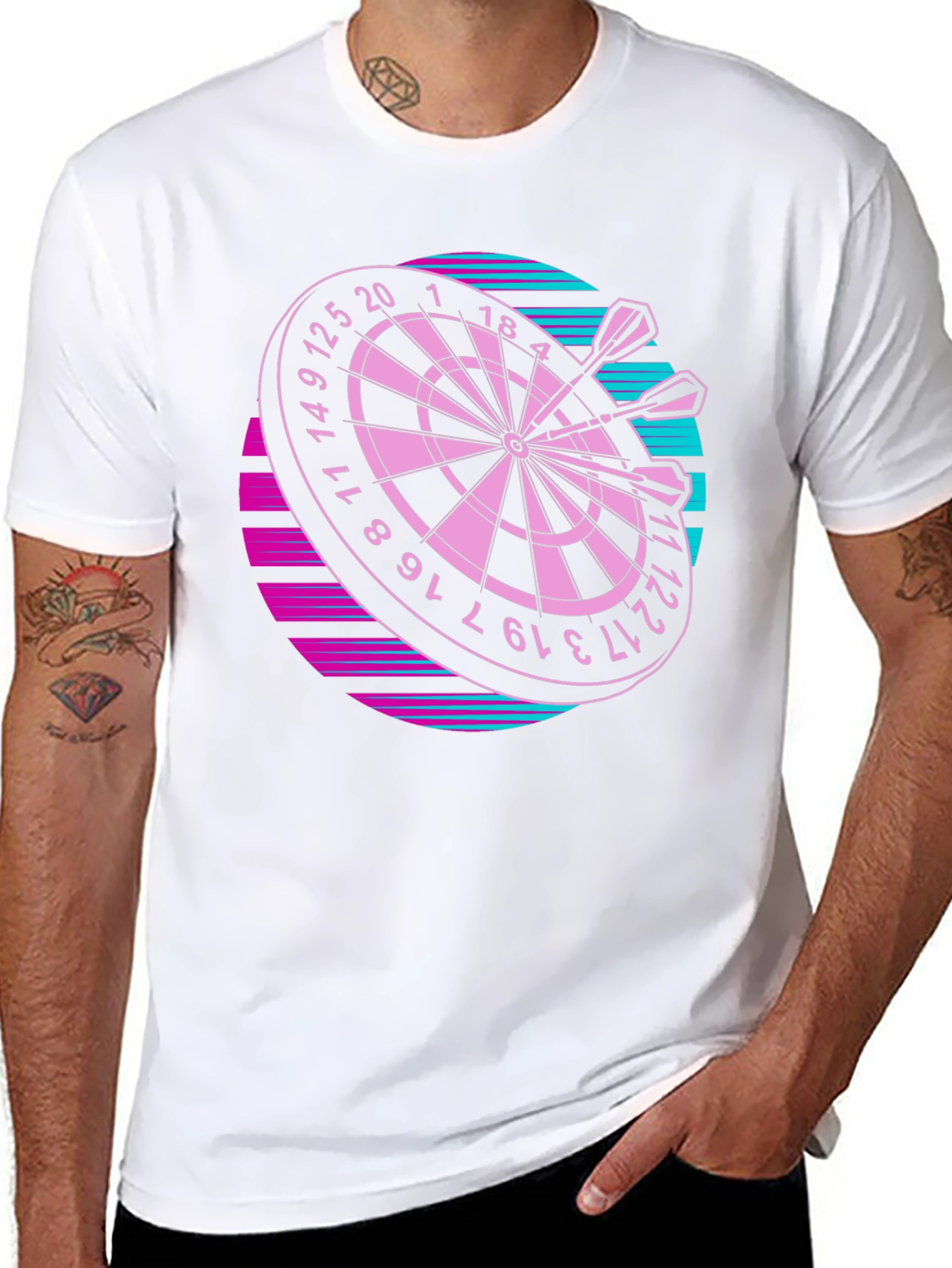Retro Dartboard Graphic Tee - Throwback Style