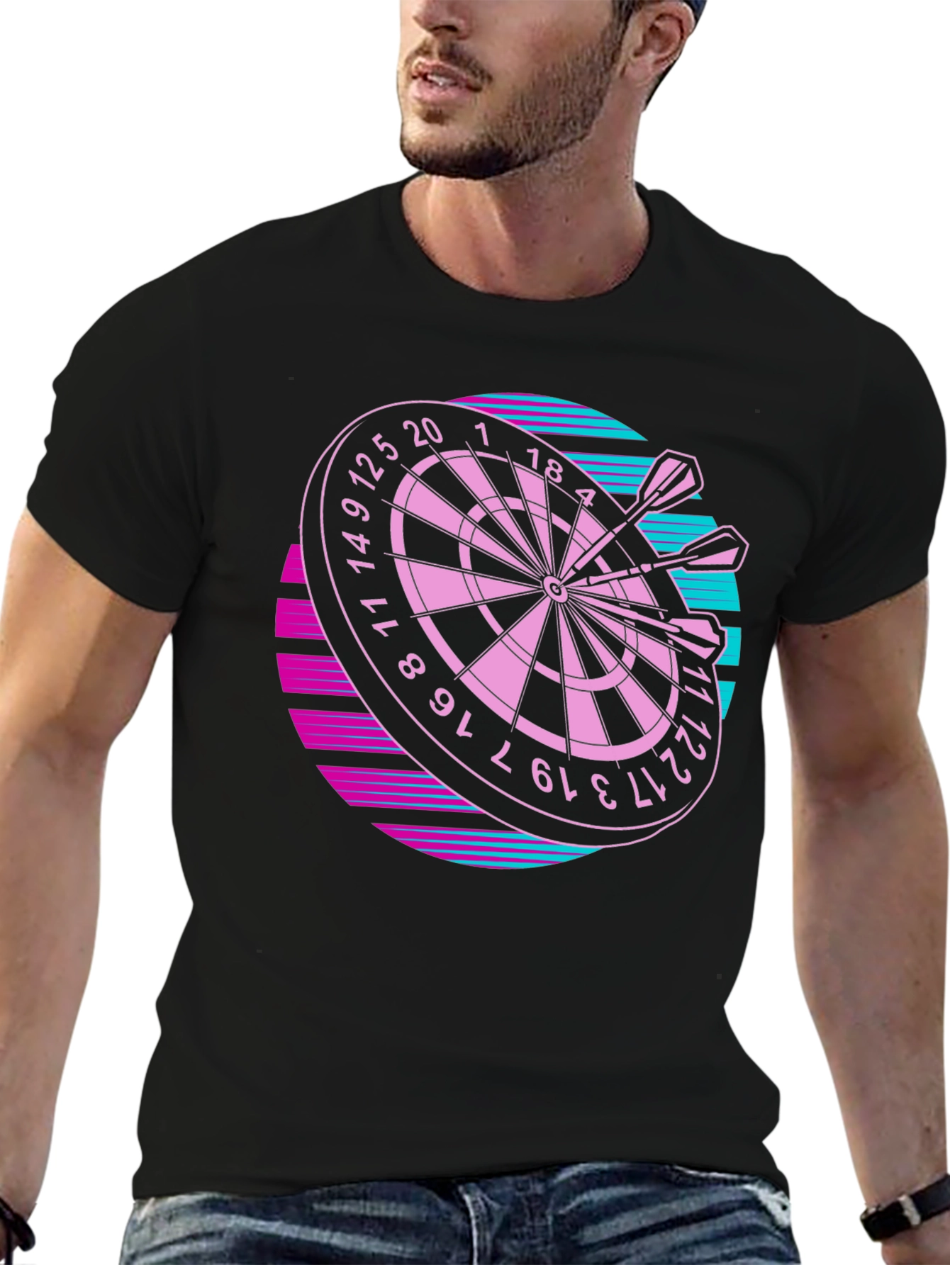 Retro Dartboard Graphic Tee - Throwback Style