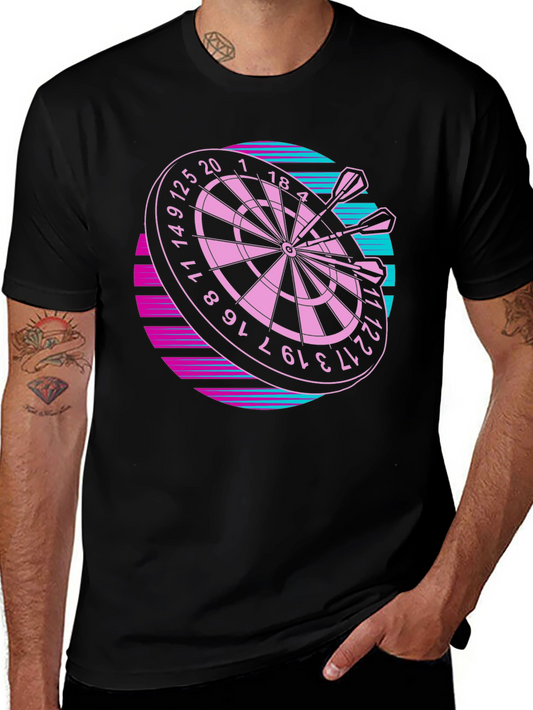 Retro Dartboard Graphic Tee - Throwback Style