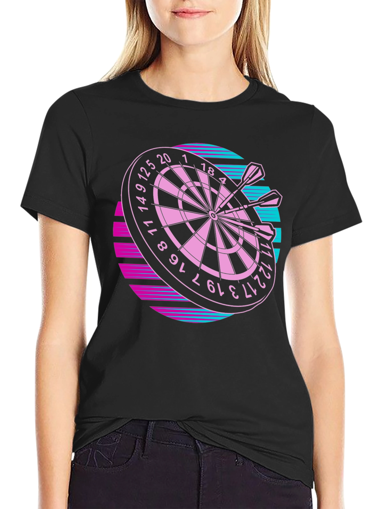 Retro Dartboard Graphic Tee - Throwback Style