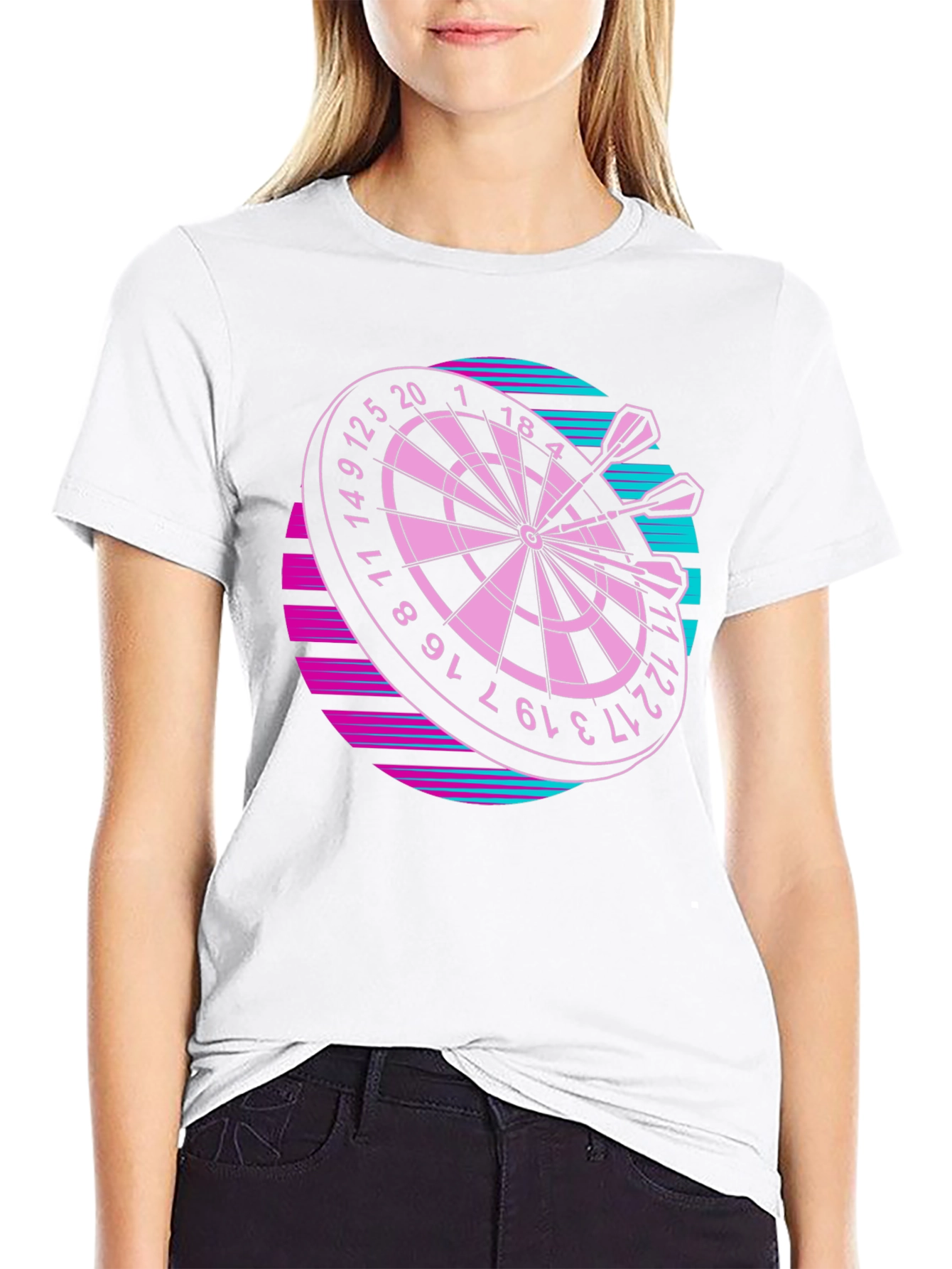Retro Dartboard Graphic Tee - Throwback Style