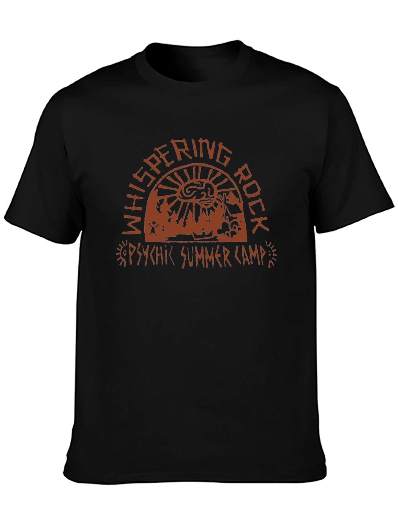 Whispering Rock Psychic Summer Camp Black T-Shirt