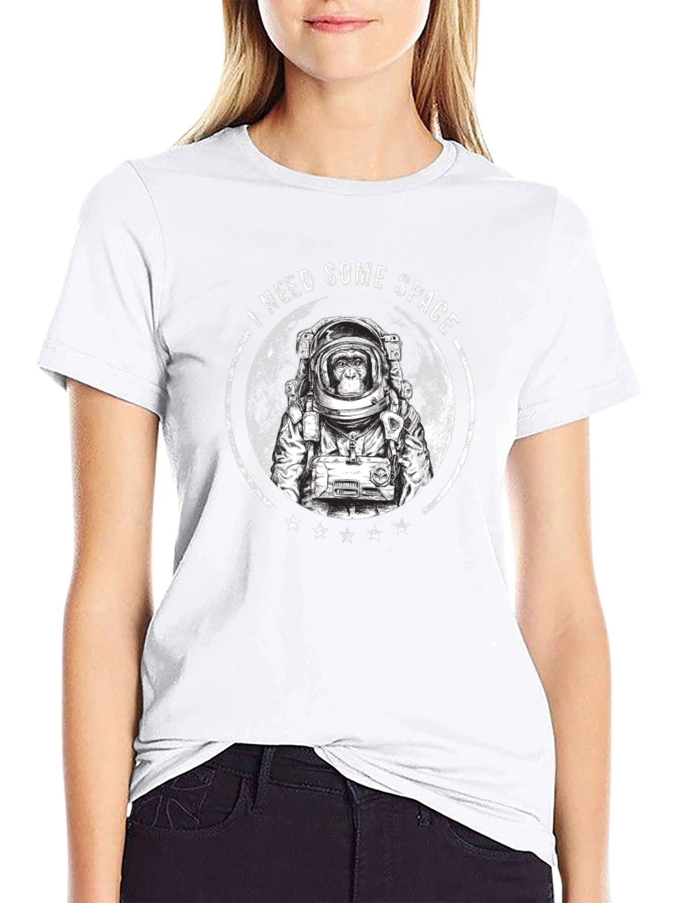I Need Some Space Monkey Astronaut Graphic T-Shirt