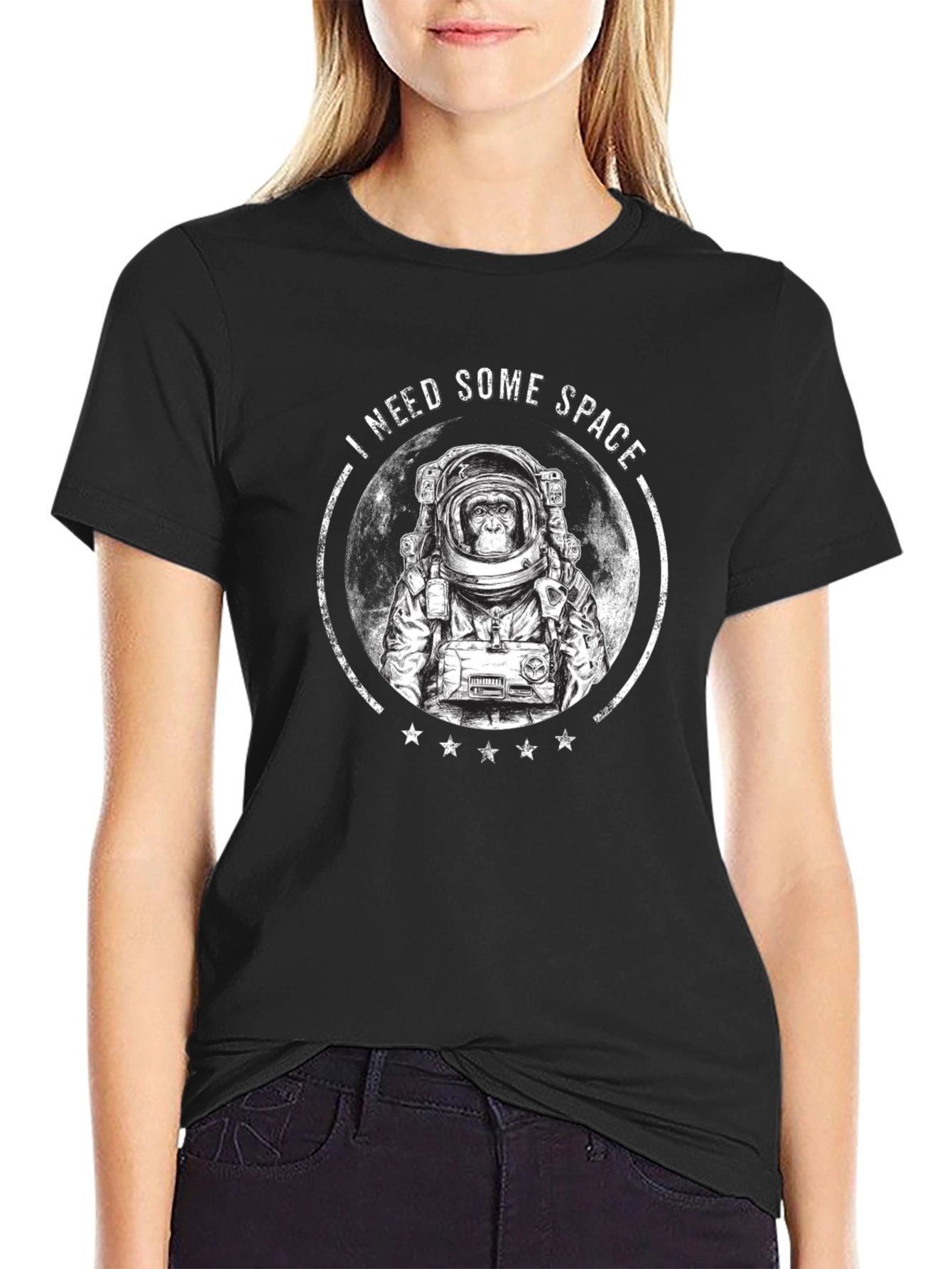 I Need Some Space Monkey Astronaut Graphic T-Shirt