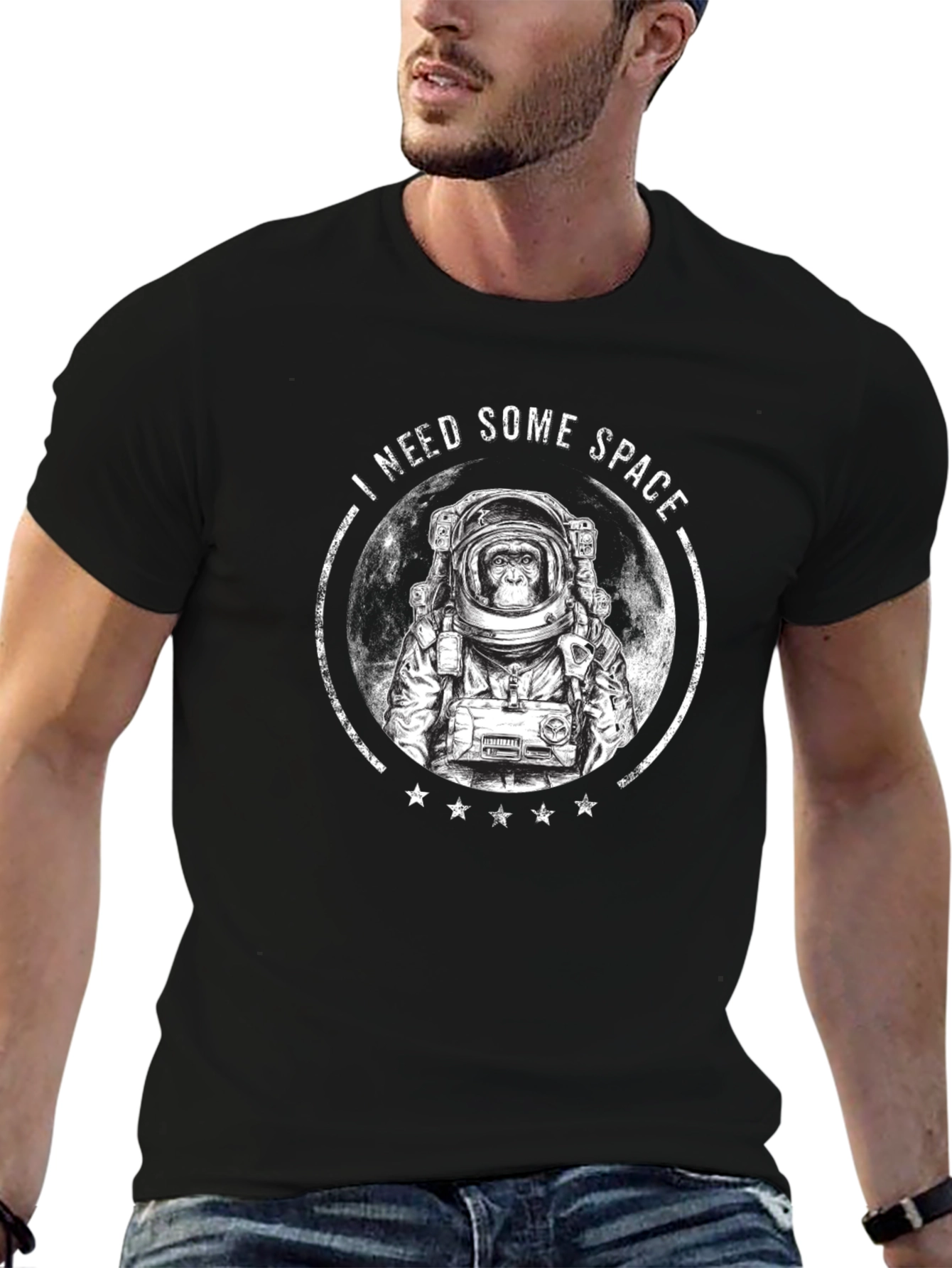I Need Some Space Monkey Astronaut Graphic T-Shirt