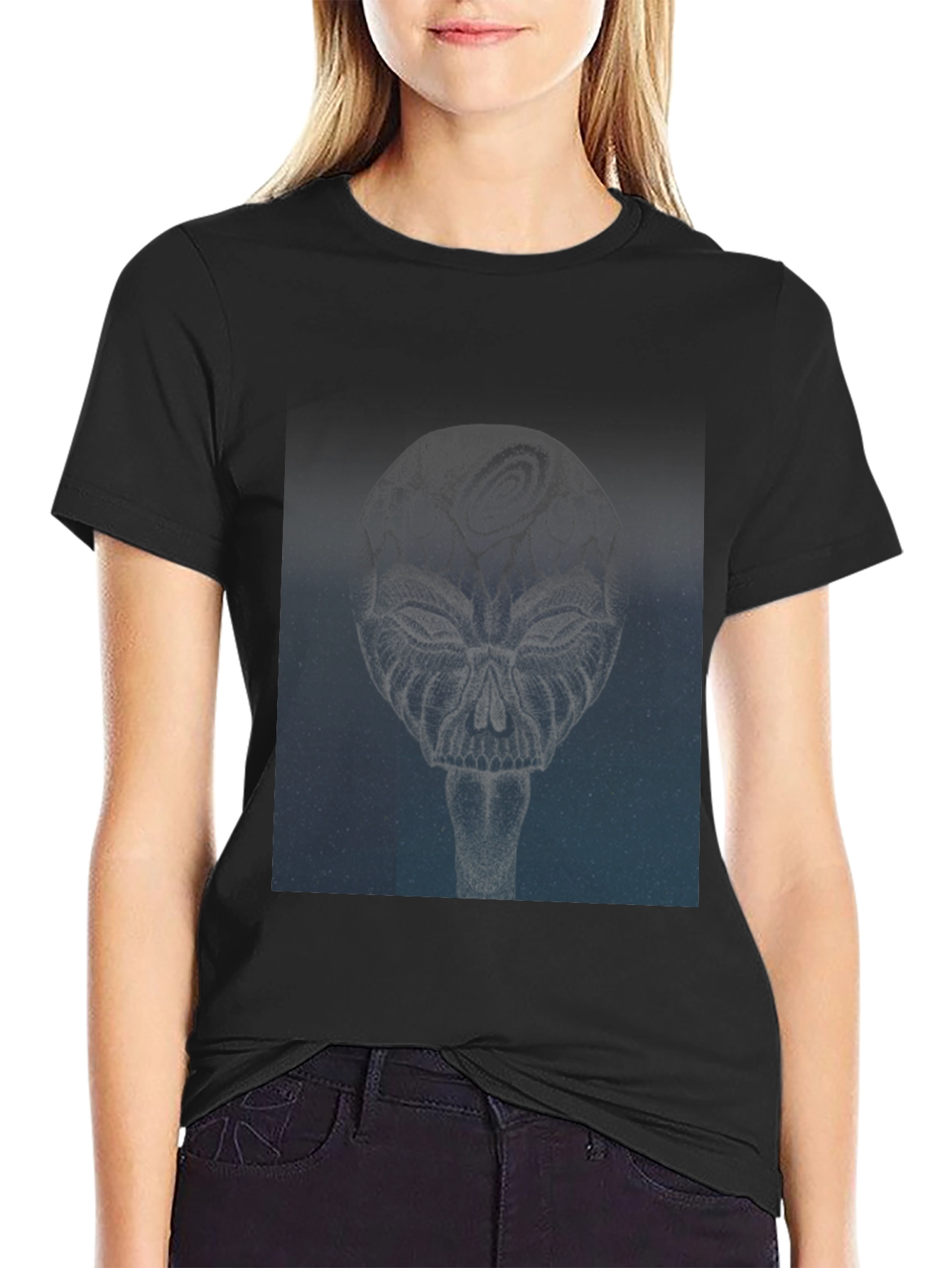 Abstract Skull Graphic Tee - Modern Style