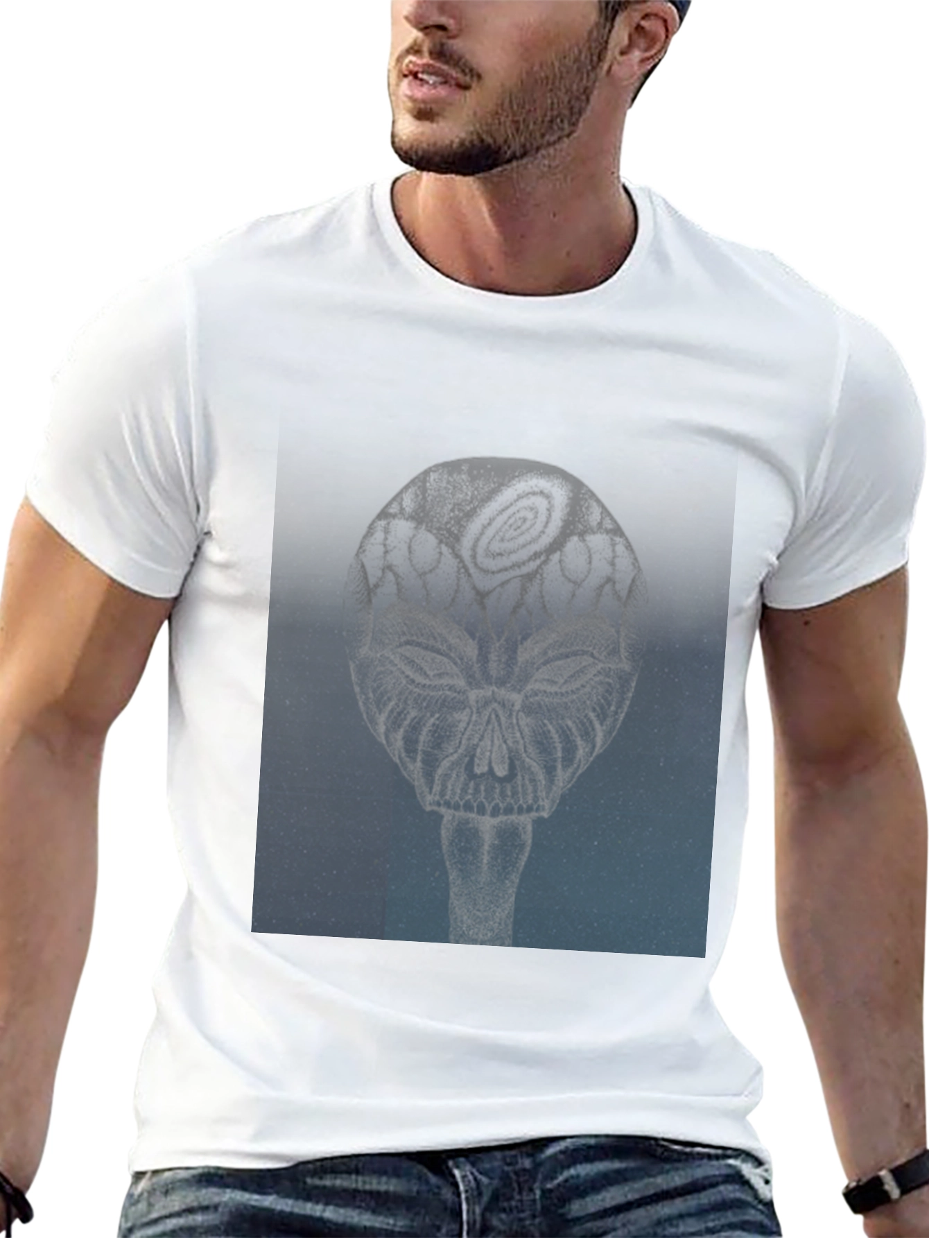 Abstract Skull Graphic Tee - Modern Style