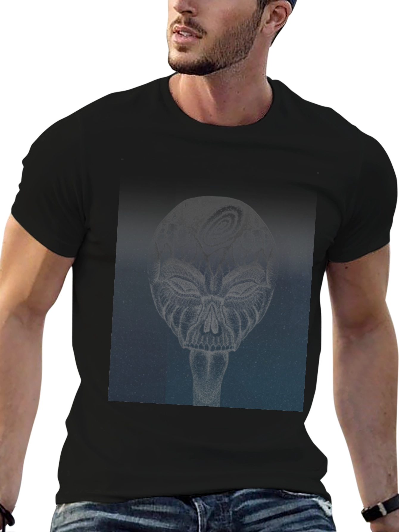 Abstract Skull Graphic Tee - Modern Style