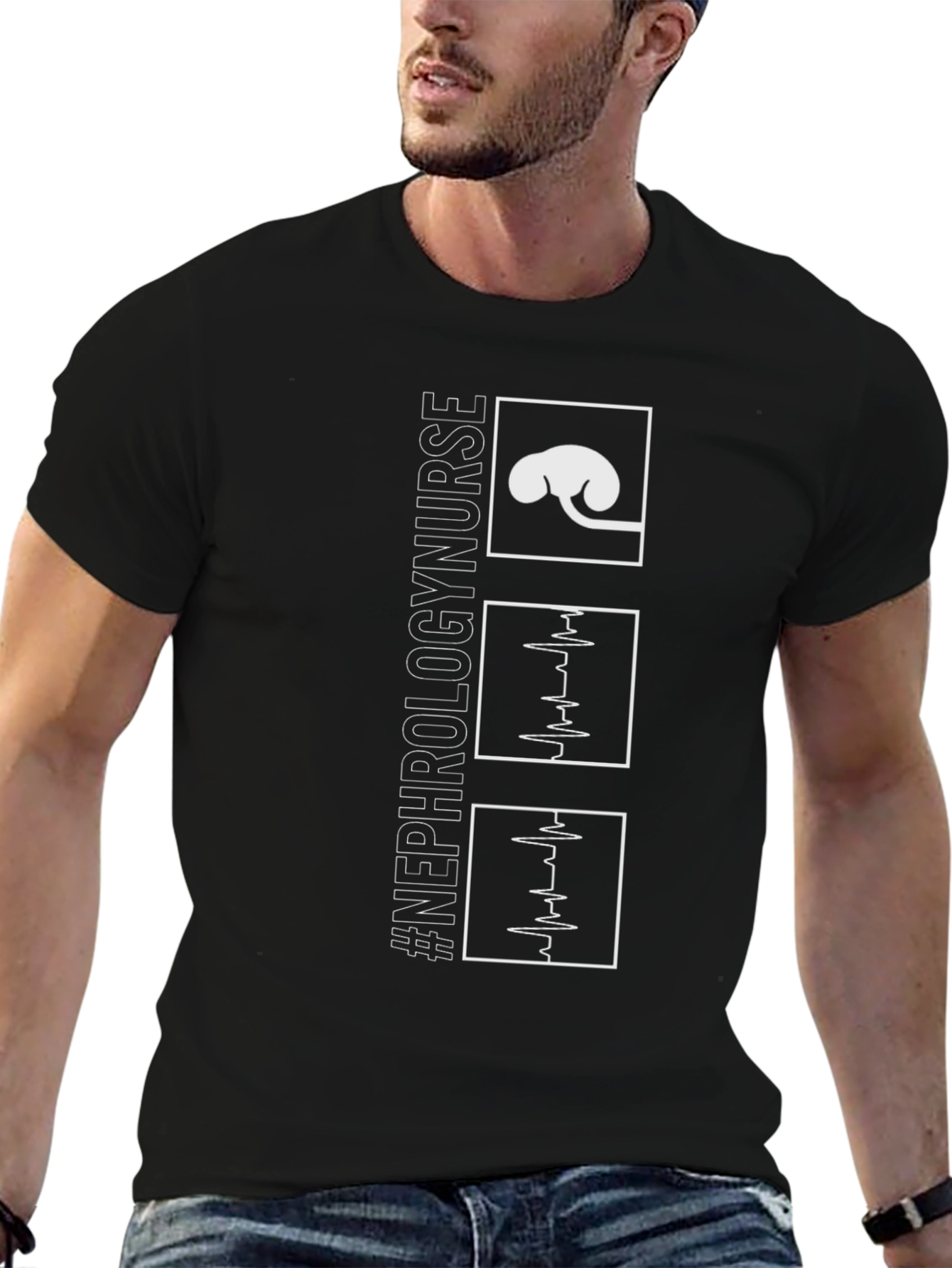 Nephrology Nurse T-Shirt - Heartbeat Design