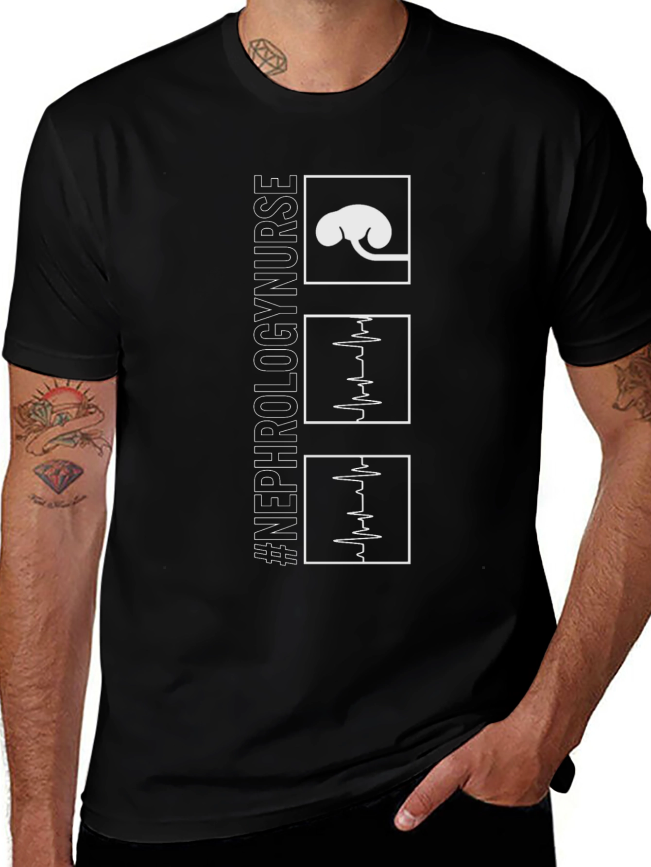 Nephrology Nurse T-Shirt - Heartbeat Design