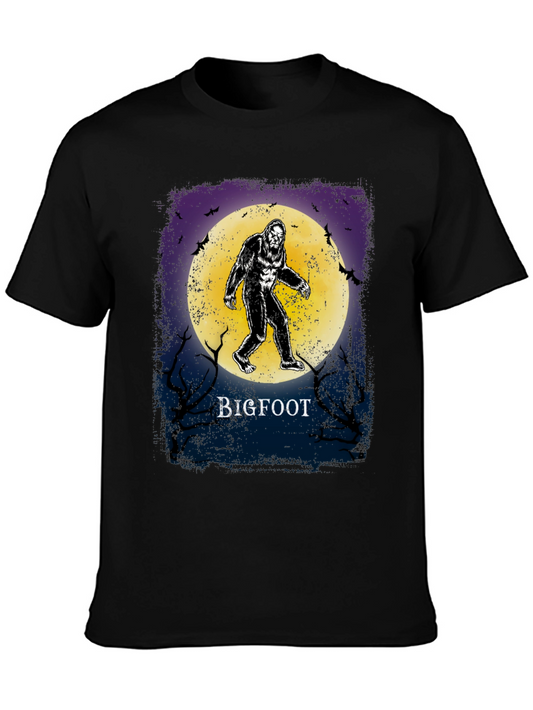 Bigfoot Moon Graphic Tee - Black Short Sleeve Shirt