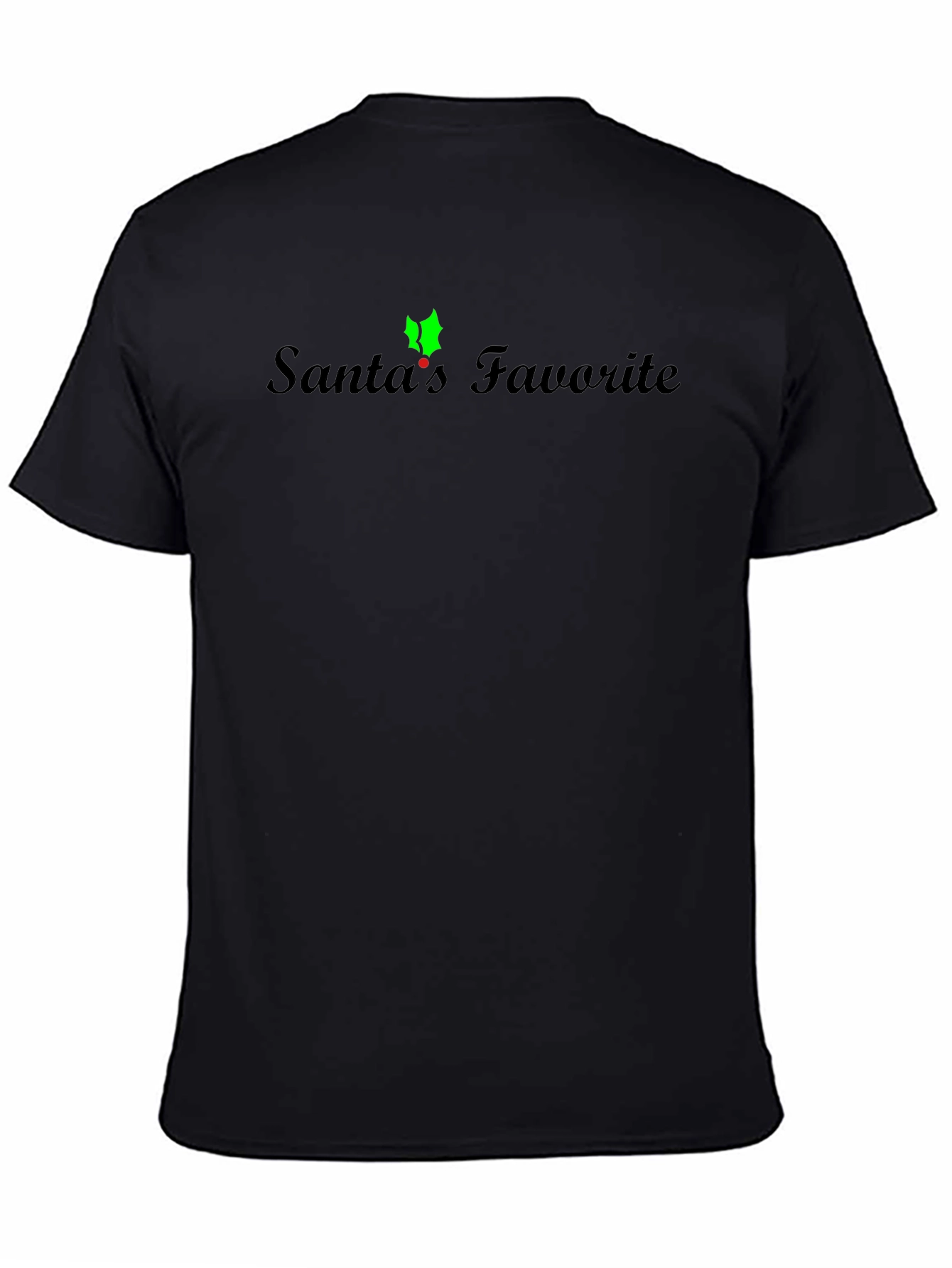 Santas Favorite Black T-Shirt - Holiday Cheer