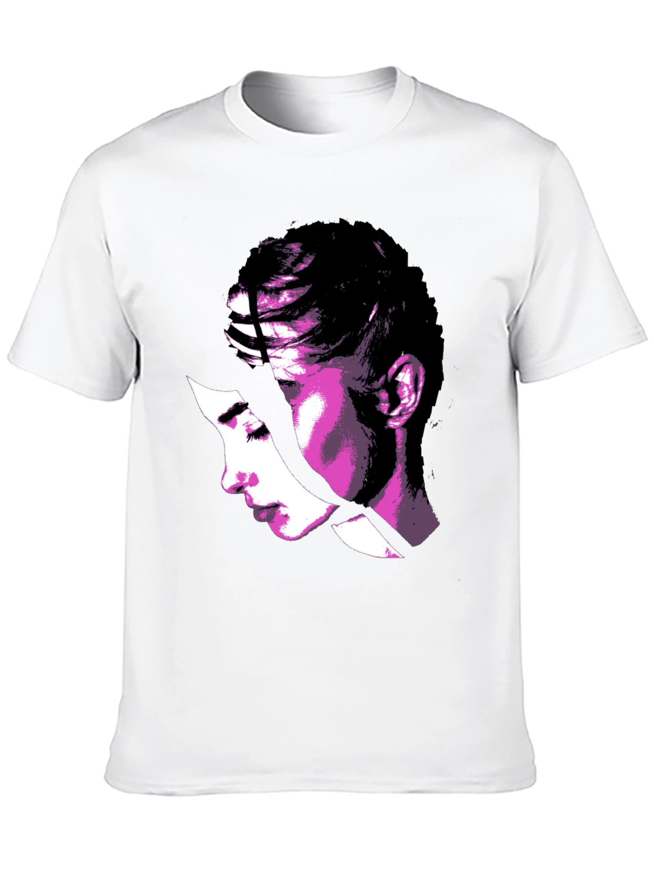 Abstract Woman Graphic Tee - Stylish Black T-Shirt