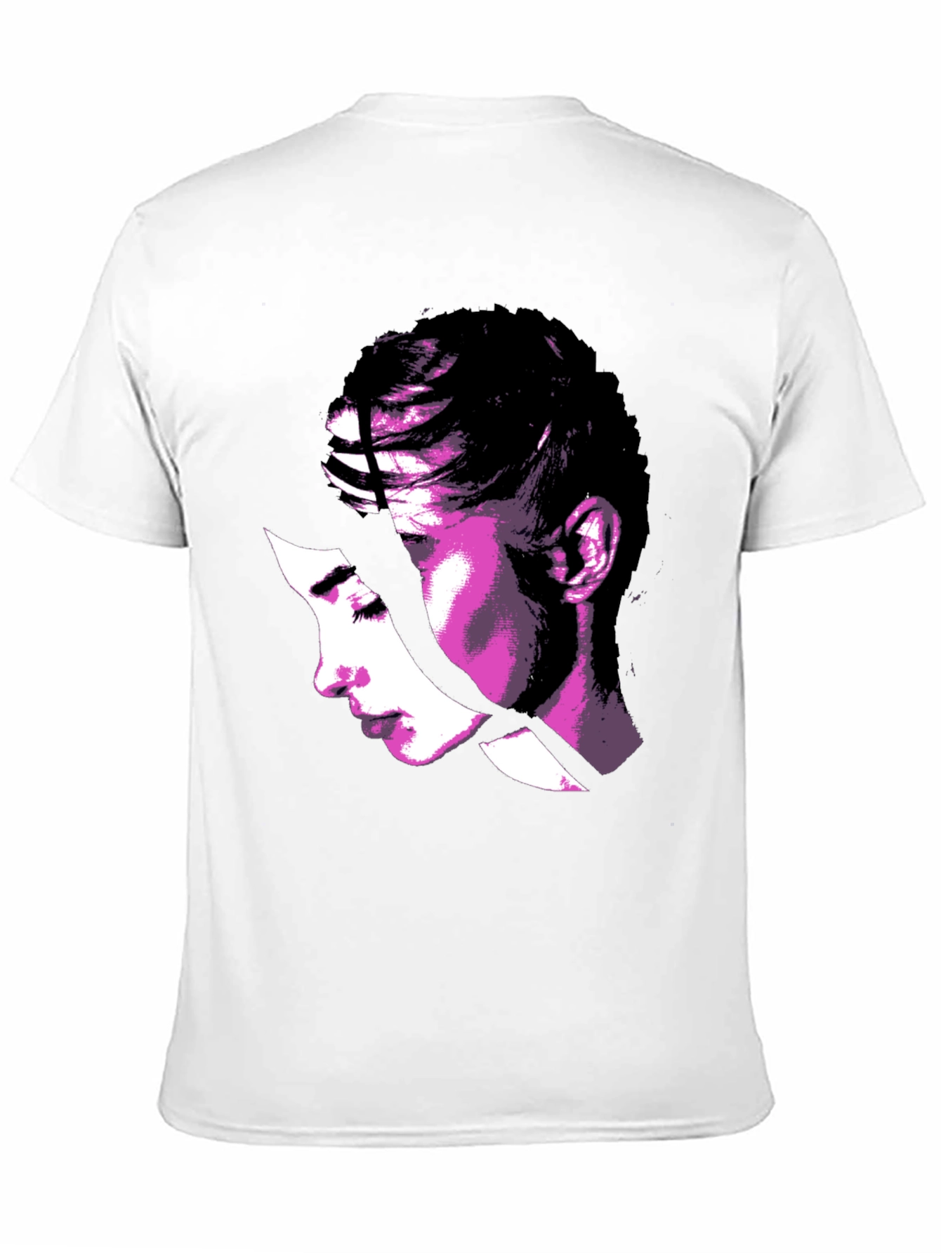 Abstract Woman Graphic Tee - Stylish Black T-Shirt