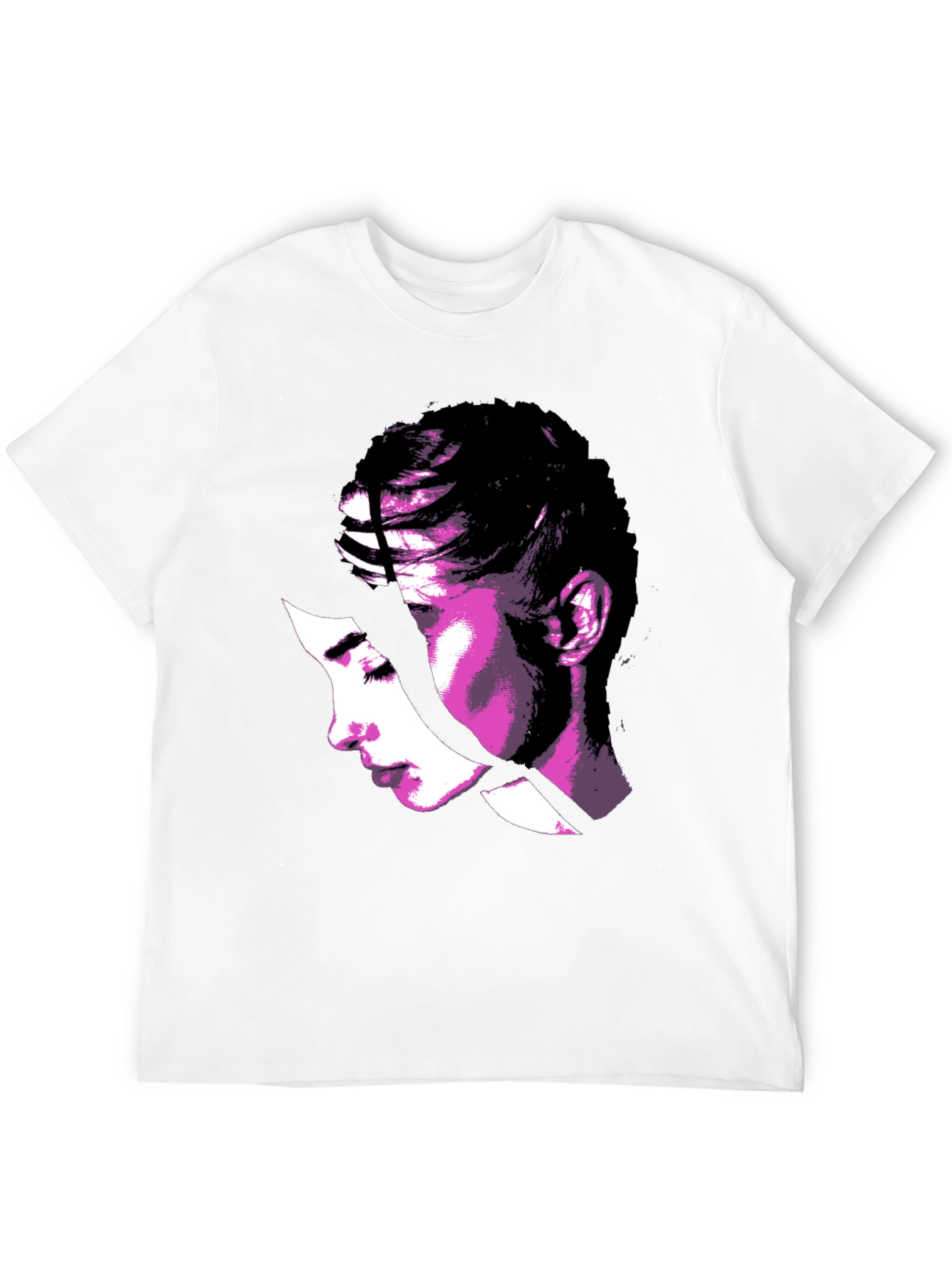 Abstract Woman Graphic Tee - Stylish Black T-Shirt
