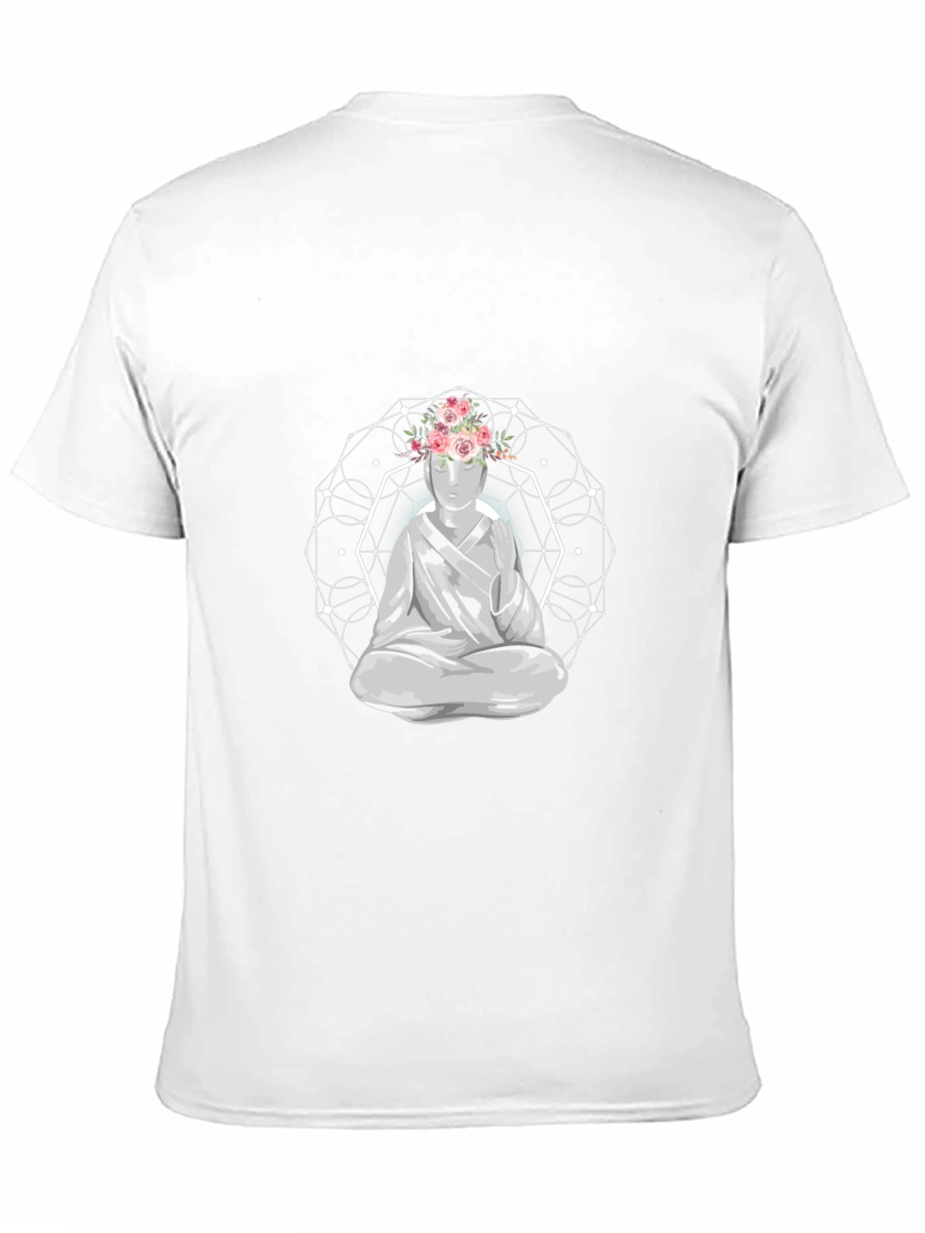 Floral Buddha Graphic Tee - Meditative Style